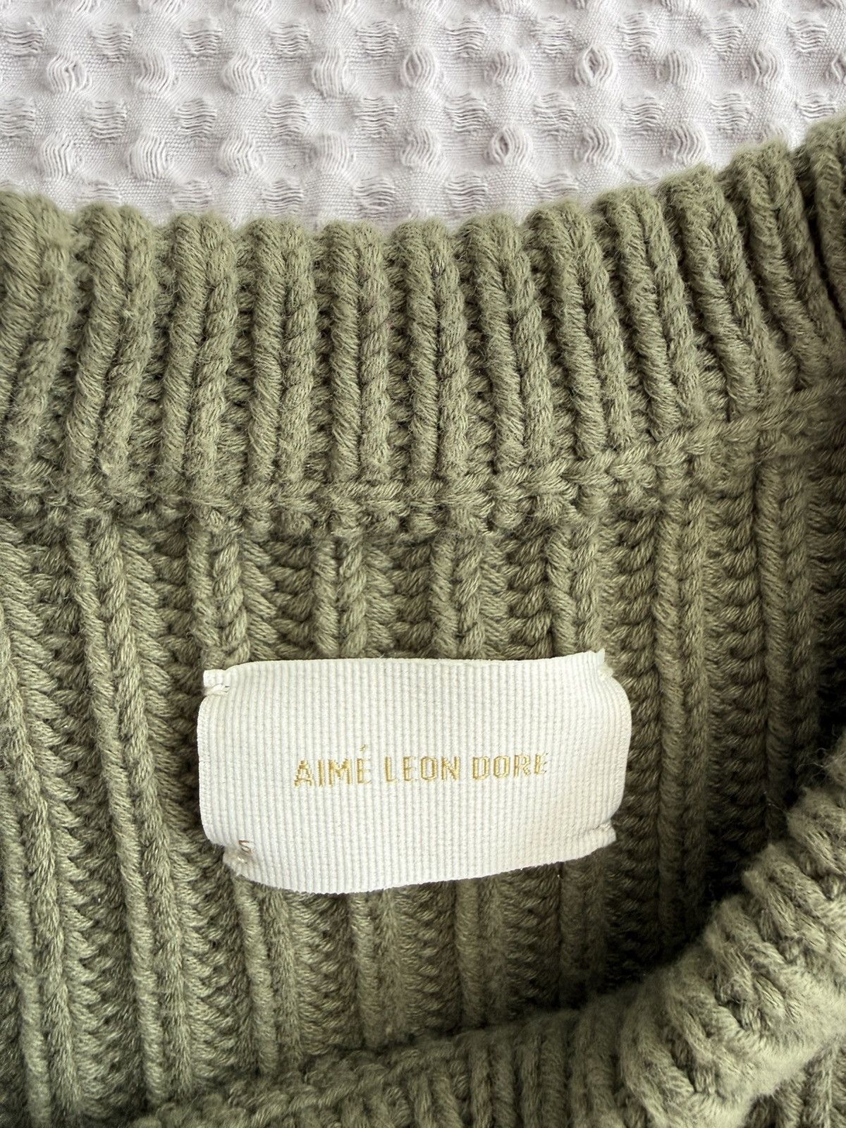 Aime Leon Dore Aimé Leon Dore Waffle Knit Sweater — Capulet Olive, Small Size US S / EU 44-46 / 1 - 3 Thumbnail