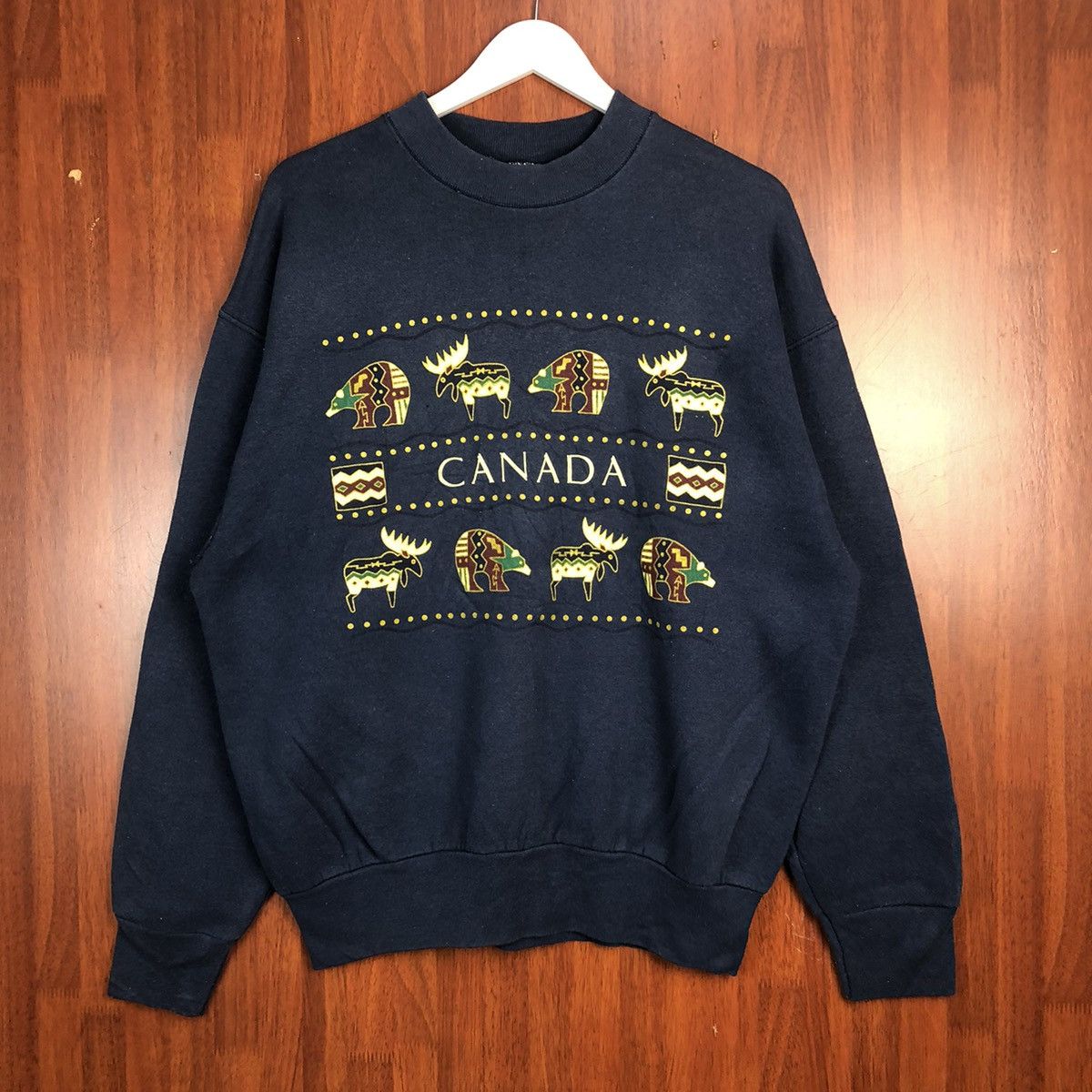 Vintage Canada vintage Dark Blue Sweathshirt #7525 Size US L / EU 52-54 / 3 - 1 Thumbnail
