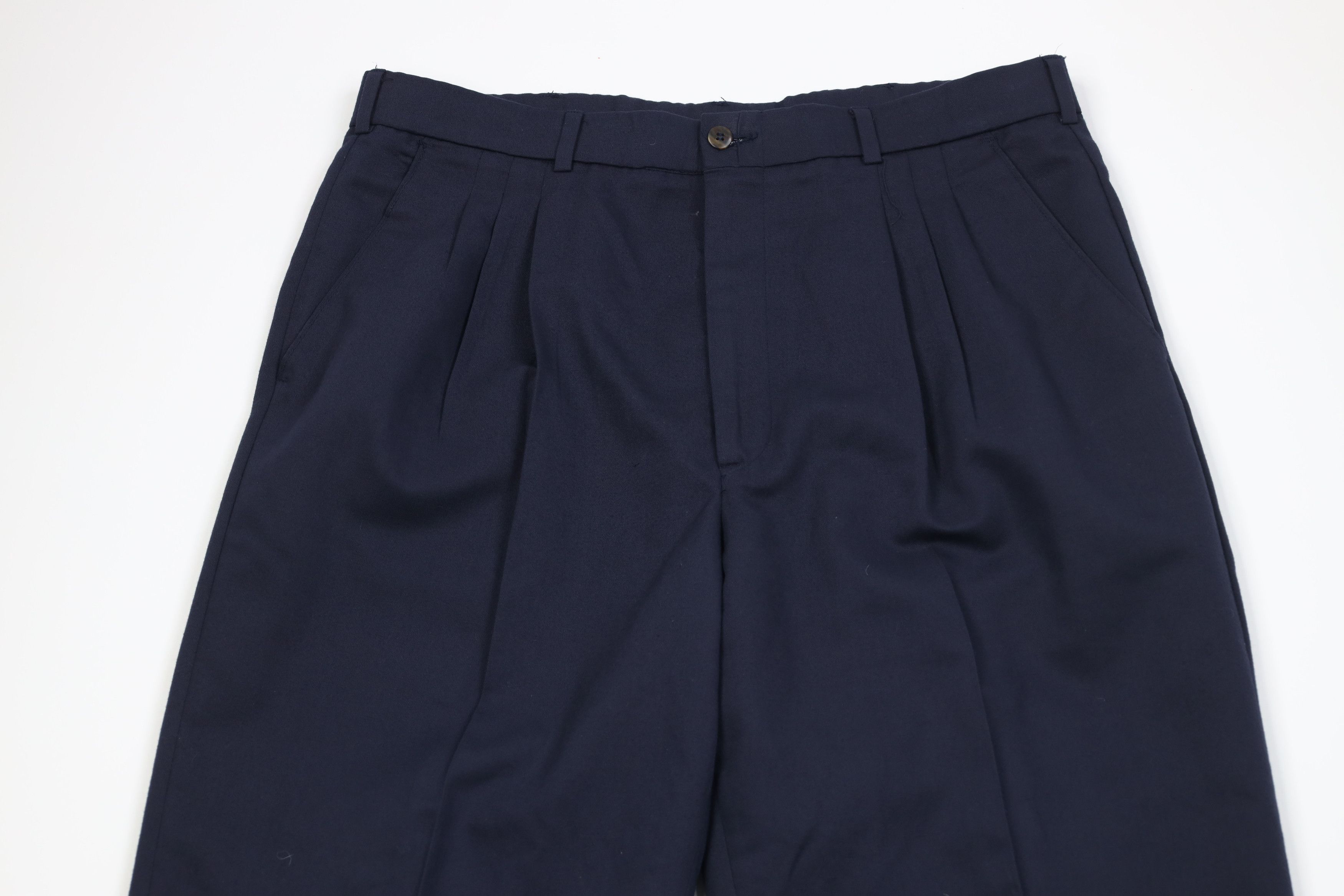 Vintage Vintage 90s Streetwear Knit Pleated Chino Pants Blue USA Size US 36 / EU 52 - 2 Thumbnail