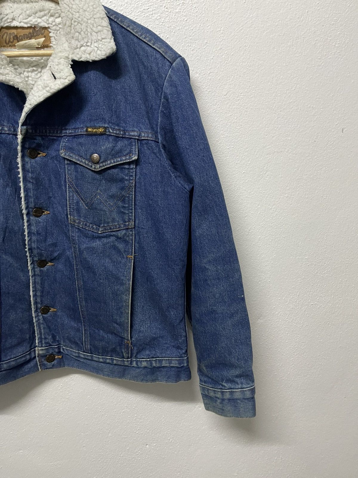 Wrangler 80s WRANGLER SHERPA FLEECE WESTERN DENIM JACKET RARE Size US M / EU 48-50 / 2 - 3 Thumbnail