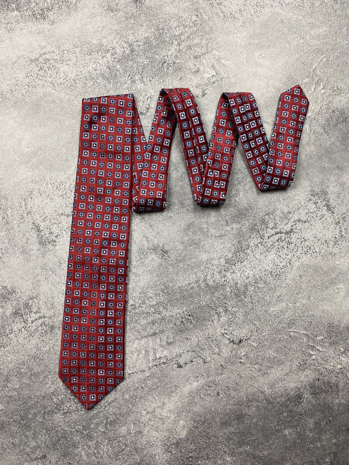 Eton Eton 100% Silk Made in France Tie Luxury Monogram Cravatte Size ONE SIZE - 5 Thumbnail