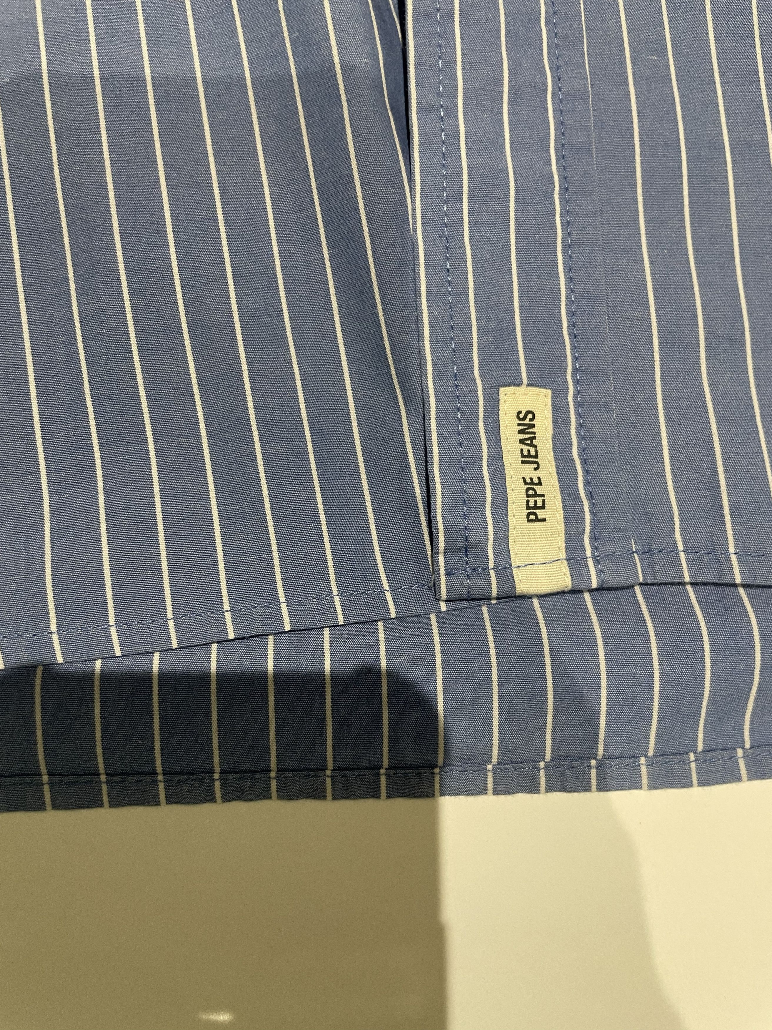Pepe Jeans Pepe Jeans Slim Fit Striped Shirt - Blue/White - L Size US L / EU 52-54 / 3 - 10 Thumbnail