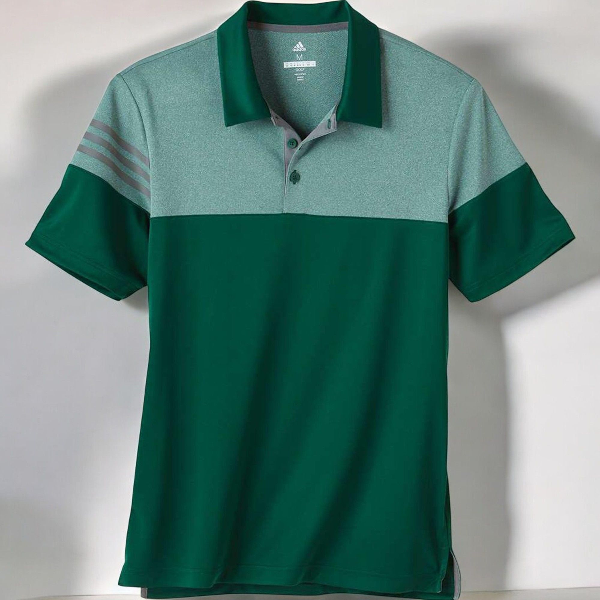 Adidas Adidas Golf Heathered 3Stripe Colorblocked Polo New Medium Size US M / EU 48-50 / 2 - 7 Thumbnail