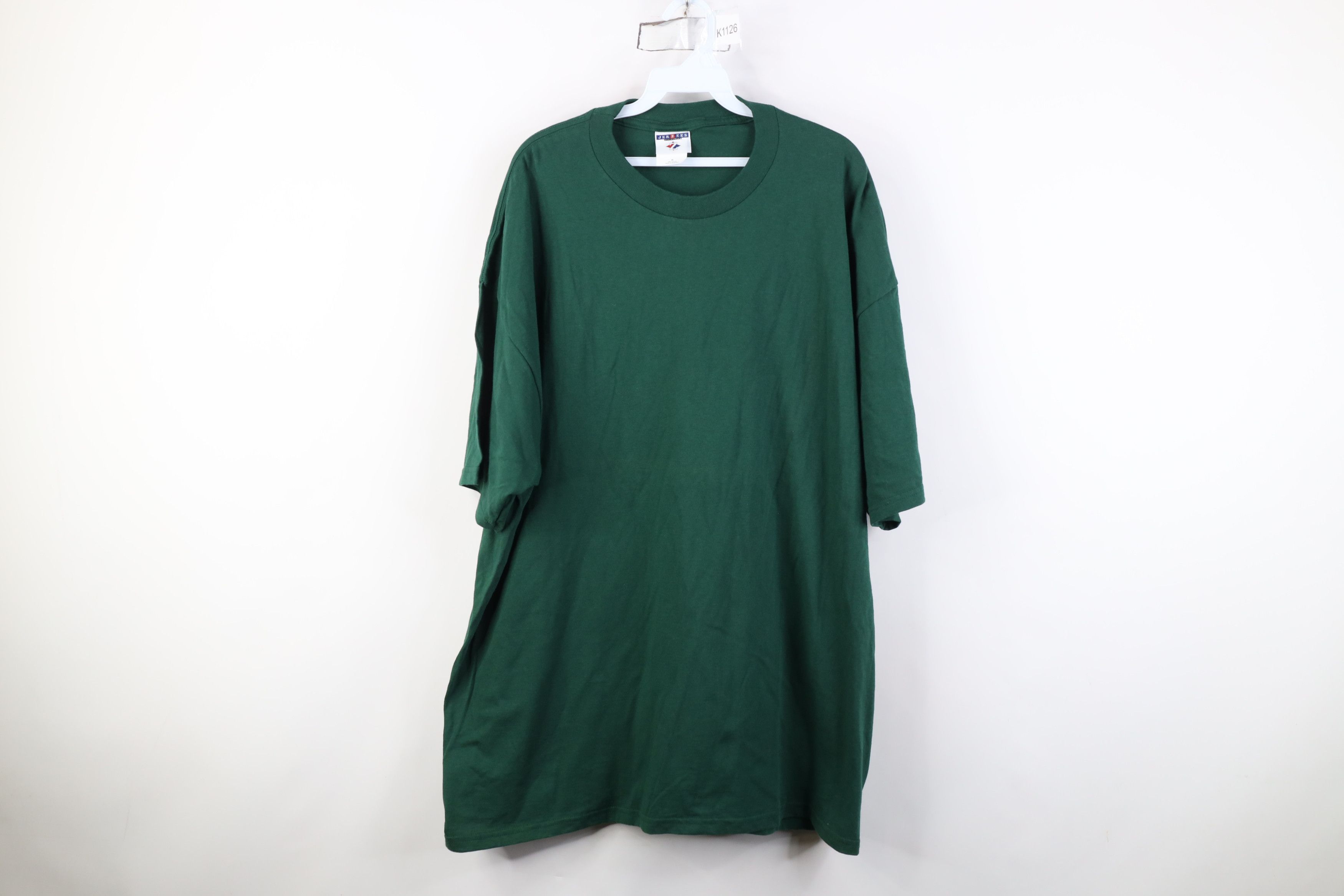 Vintage Vintage 90s Y2K Streetwear Cotton T-Shirt Hunter Green Size US XXL / EU 58 / 5 - 1 Thumbnail