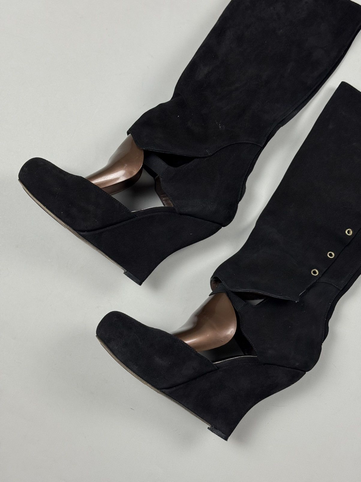 Marni Marni Suede Cut-out High Wedge Over The Knee Boots Shoes Size US 6 / IT 36 - 4 Thumbnail