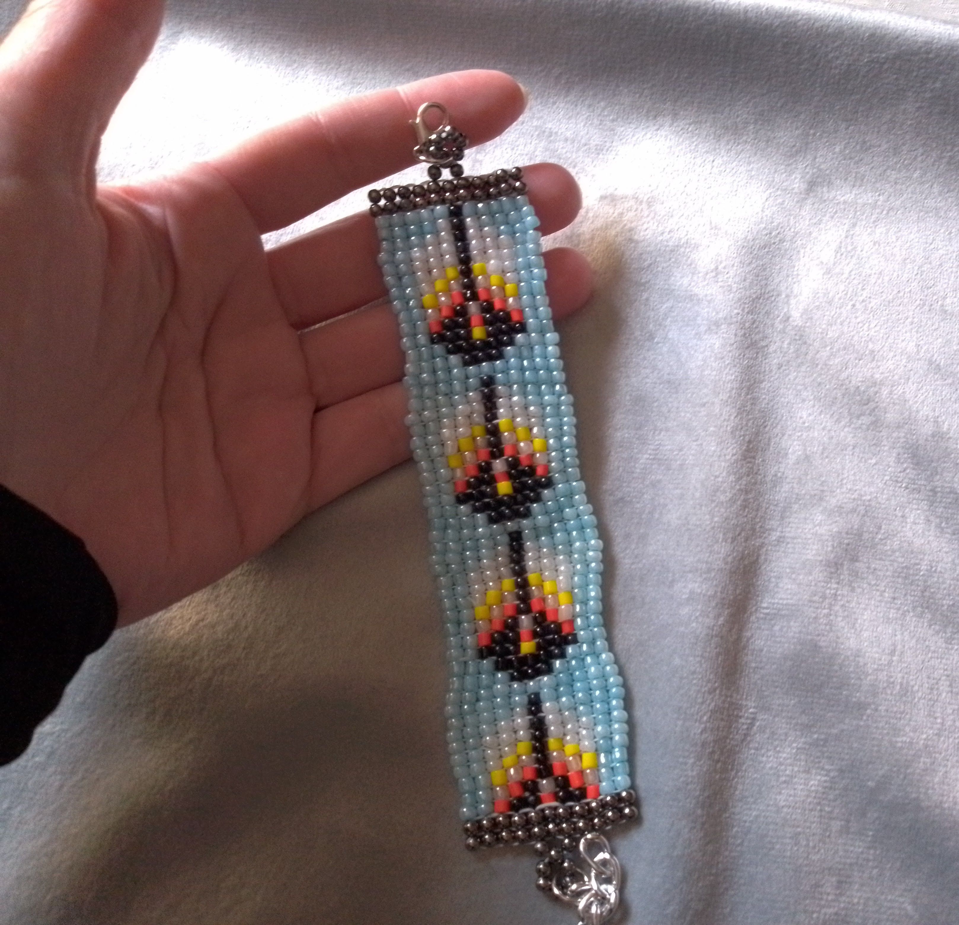 Handmade Bracelet Ethnic Native Americans Blue Beaded Size ONE SIZE - 3 Thumbnail