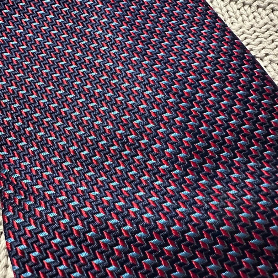 Barneys New York Barneys navy micro herringbone Italian silk tie Size ONE SIZE - 2 Thumbnail