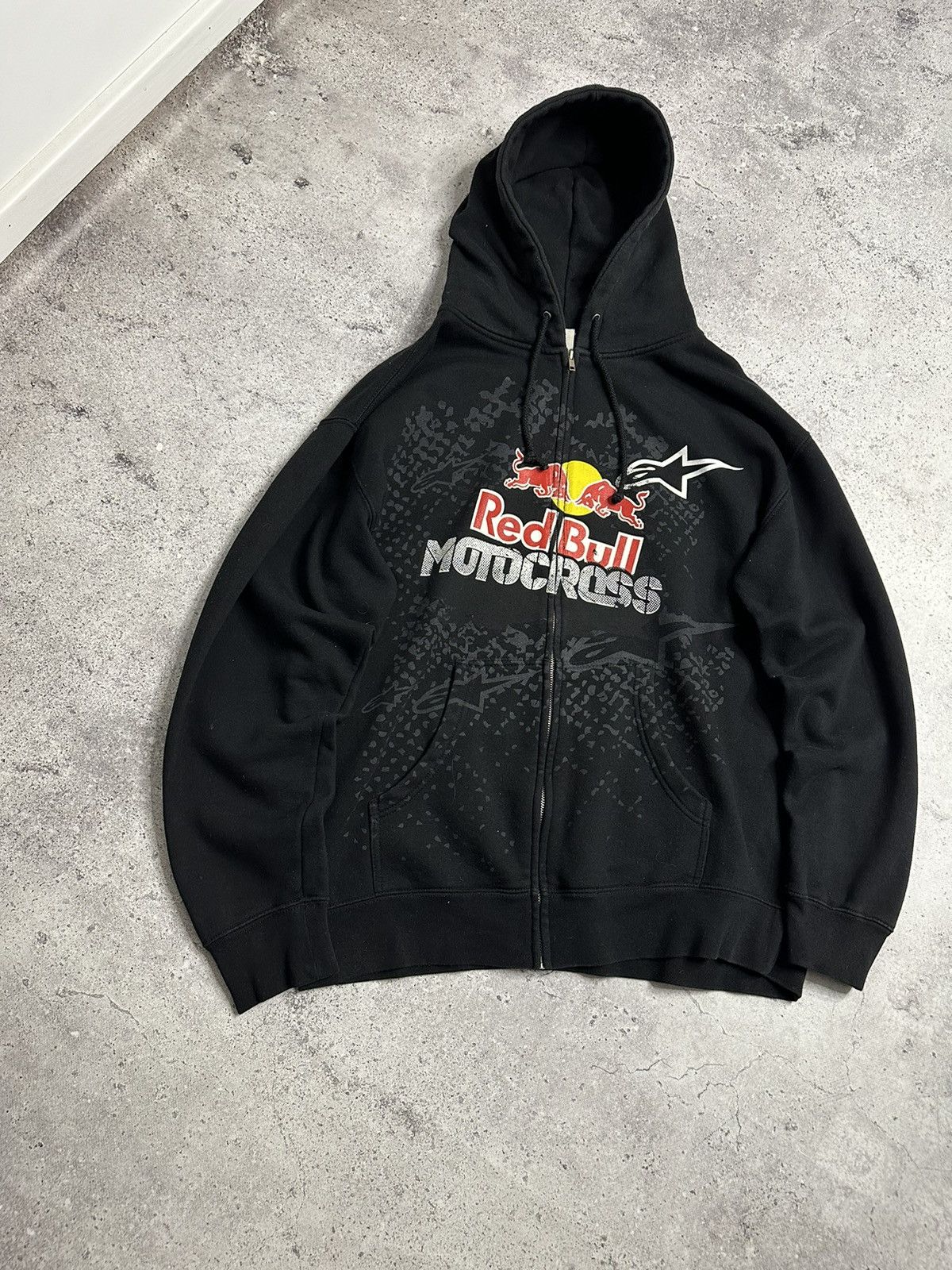 Alpinestars Alpinestars Spell Out Red Bull Motocross Racing Zip Hoodie Size US L / EU 52-54 / 3 - 2 Thumbnail