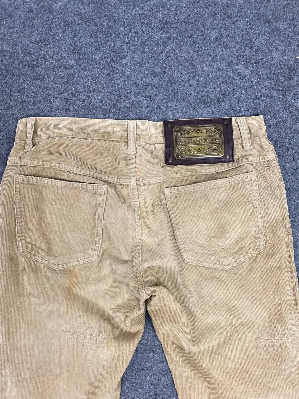 Dolce & Gabbana dolce and gabbana corduroy denim distressed rework Size US 33 - 3 Thumbnail