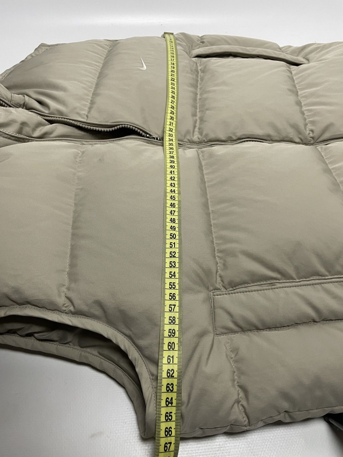 Nike 🦍 NIKE PUFFER DOWN VEST HOODED Y2K 90’s SWOOSH LOGO Beige Size US L / EU 52-54 / 3 - 7 Thumbnail