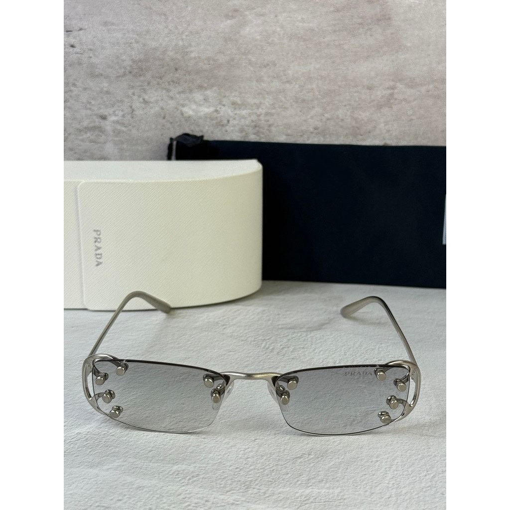Prada NEW Prada PR C57S Sunglasses in Silver Grey $815 Size ONE SIZE - 5 Thumbnail