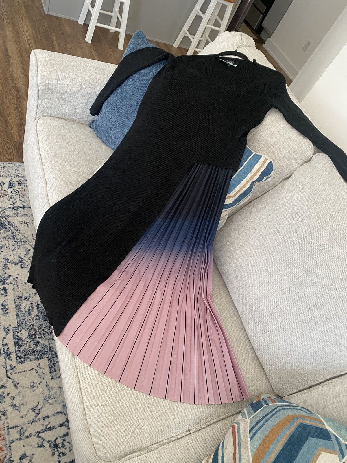 Other Dalia MacPhee Black Midi Sweater Pleated Ombre Size 2X Size XXL / US 16-18 / IT 52-54 - 10 Thumbnail