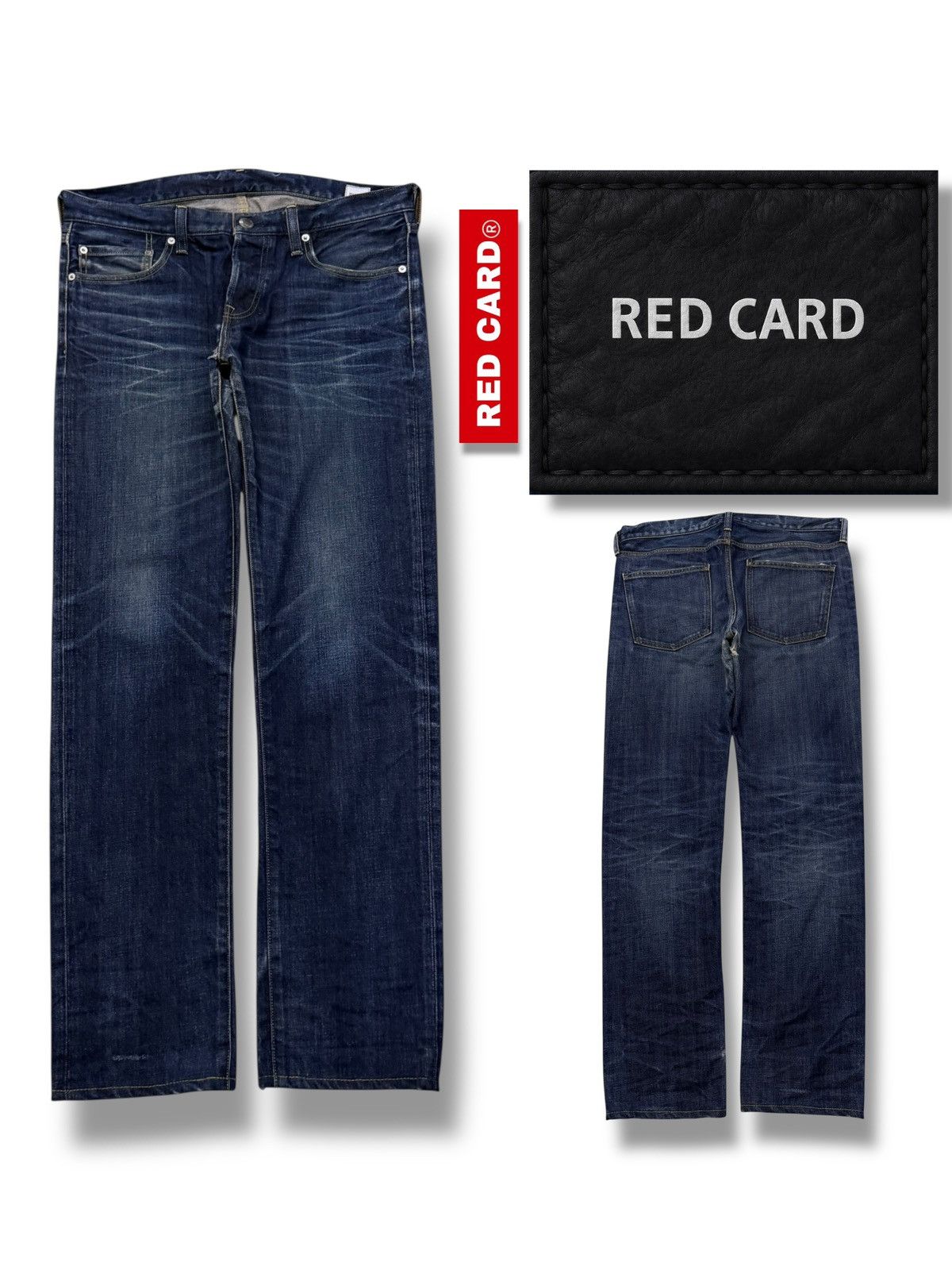 Blue Blue Japan Vintage Red Card Blue Work Denim Jeans Japan | W36 Size US 36 / EU 52 - 1 Thumbnail
