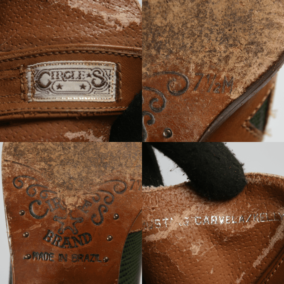 Cowboy Equipment Circle S Leather Cowboy Boots Made in Brazil Size US 7.5 / IT 37.5 - 15 Thumbnail