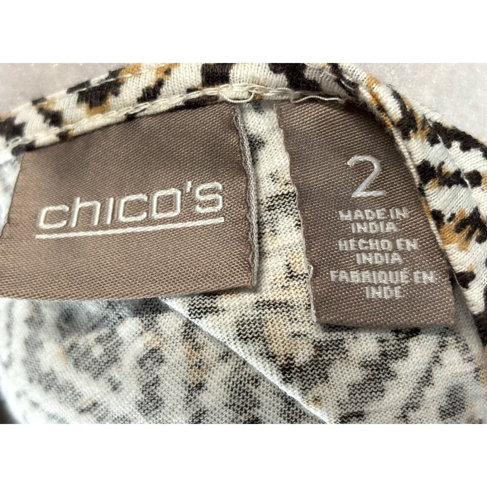 Vintage Chicos Diamond Print Tunic Top Shirt Sz 2 US Large 3/4 Sleeves Casual Tshirt Size L / US 10 / IT 46 - 7 Thumbnail