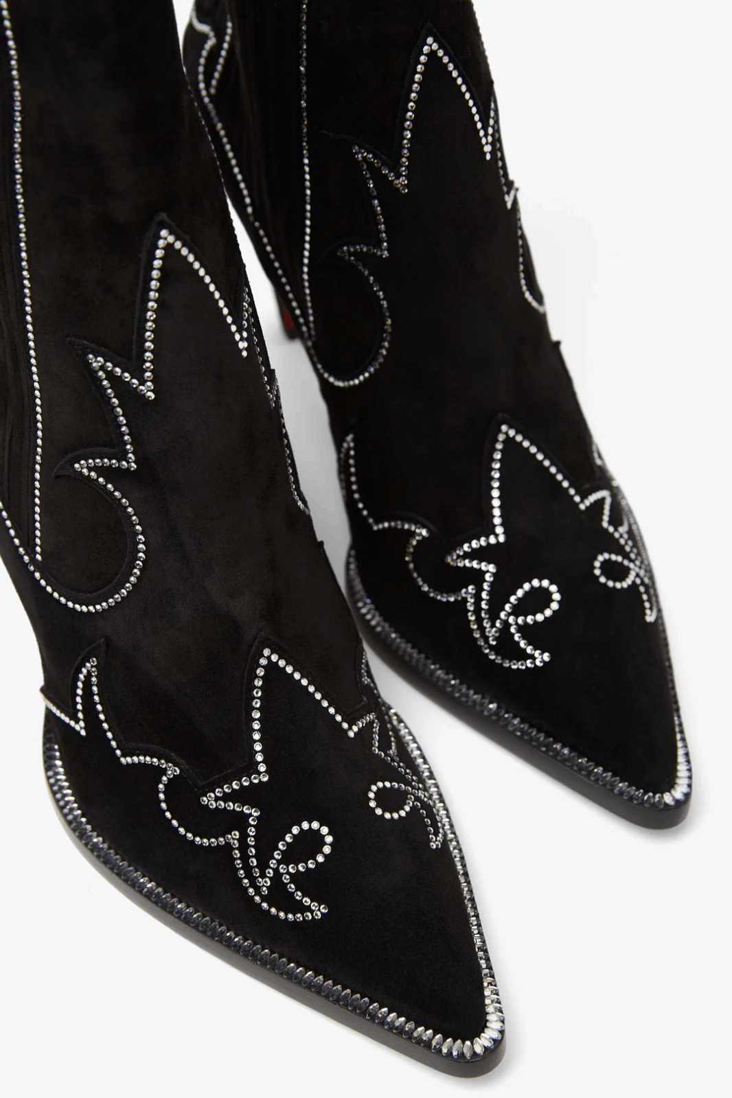 Christian Louboutin Santigag Strass 85 Black Suede Western Ankle Heel Boot 39 Size US 9 / IT 39 - 10 Thumbnail