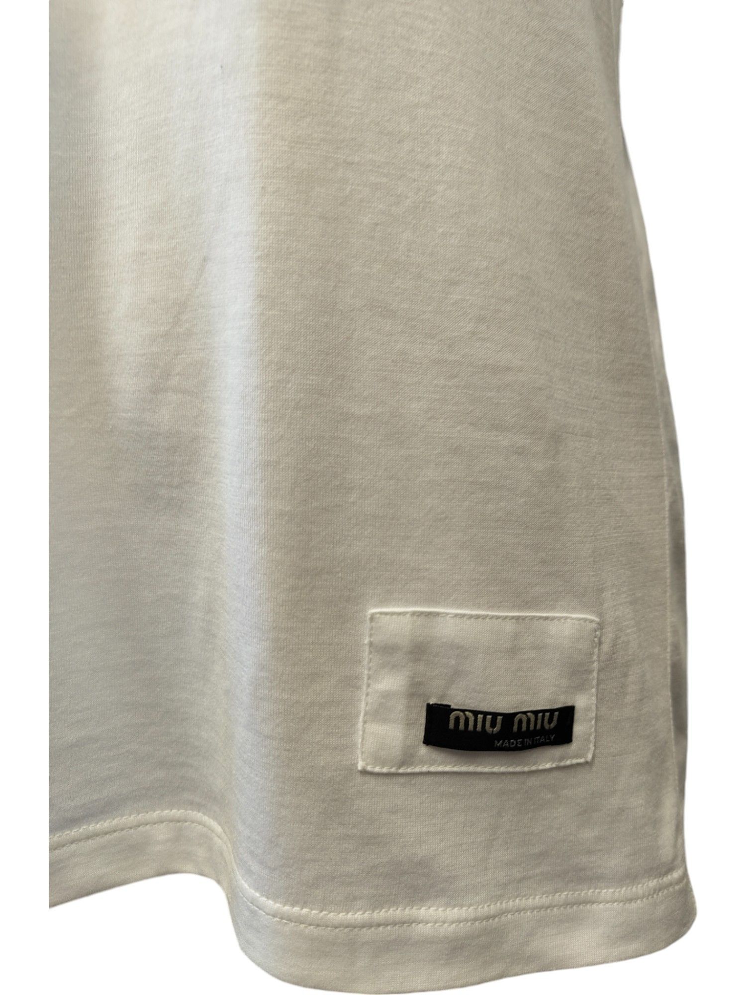 Miu Miu White T-Shirt With Red Puffed Sleeves Size XS / US 0-2 / IT 36-38 - 5 Thumbnail