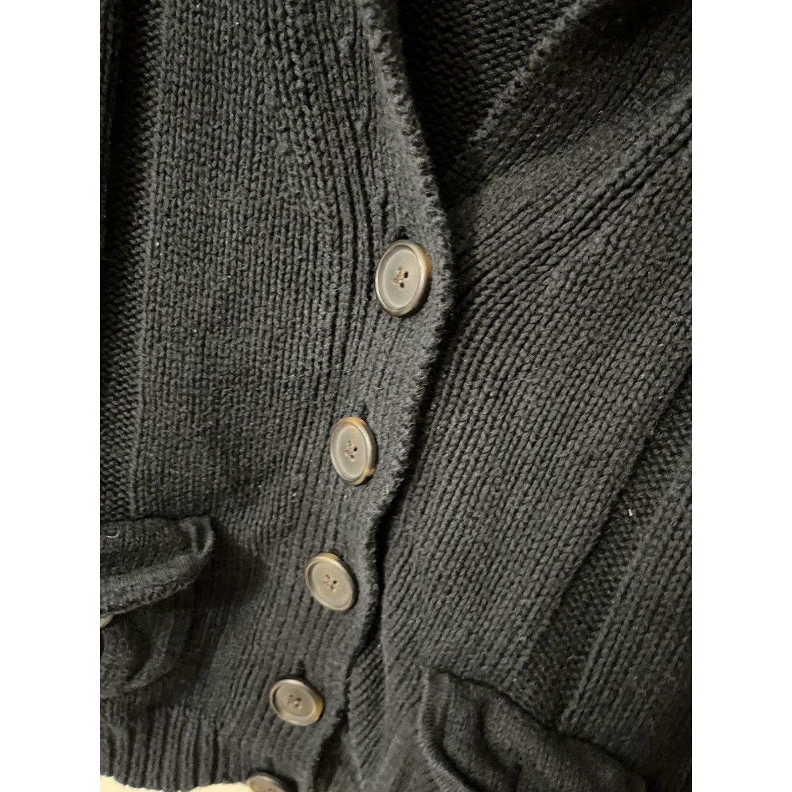 Banana Republic BANANA REPUBLIC Cardigan Womens Large Black Cotton Knit Long Sleeve Casual Classic Size L / US 10 / IT 46 - 4 Thumbnail