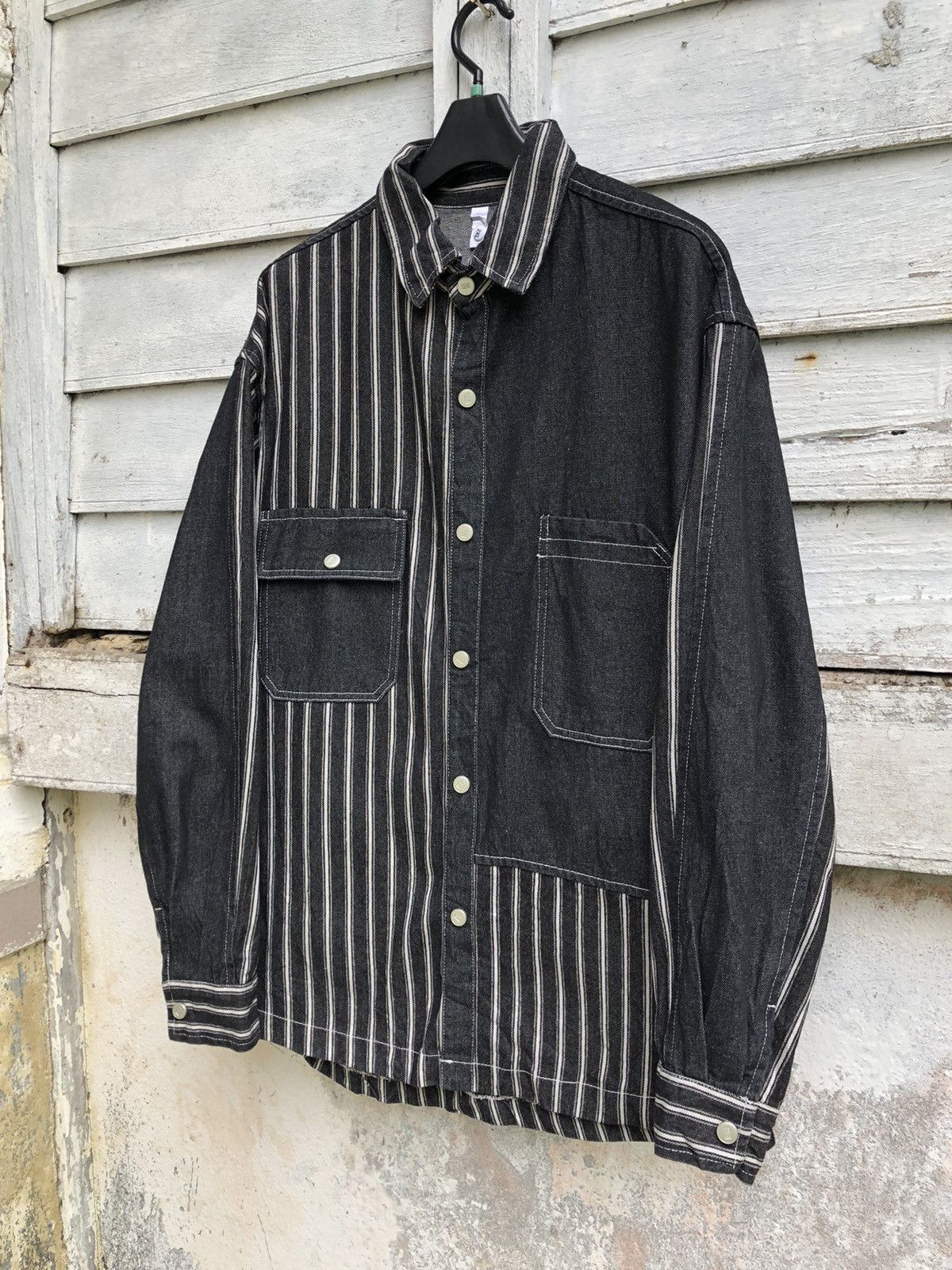 Japanese Brand Homen Homen 2 Tones Denim Walker Jacket Size US XL / EU 56 / 4 - 2 Thumbnail