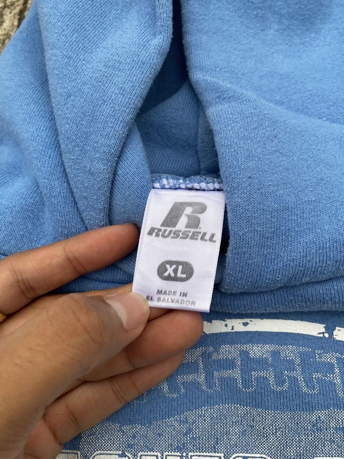 Russell Athletic × Vintage VTG Baby Blue Russell Athletic Hoodie (XL) Size US XL / EU 56 / 4 - 6 Thumbnail