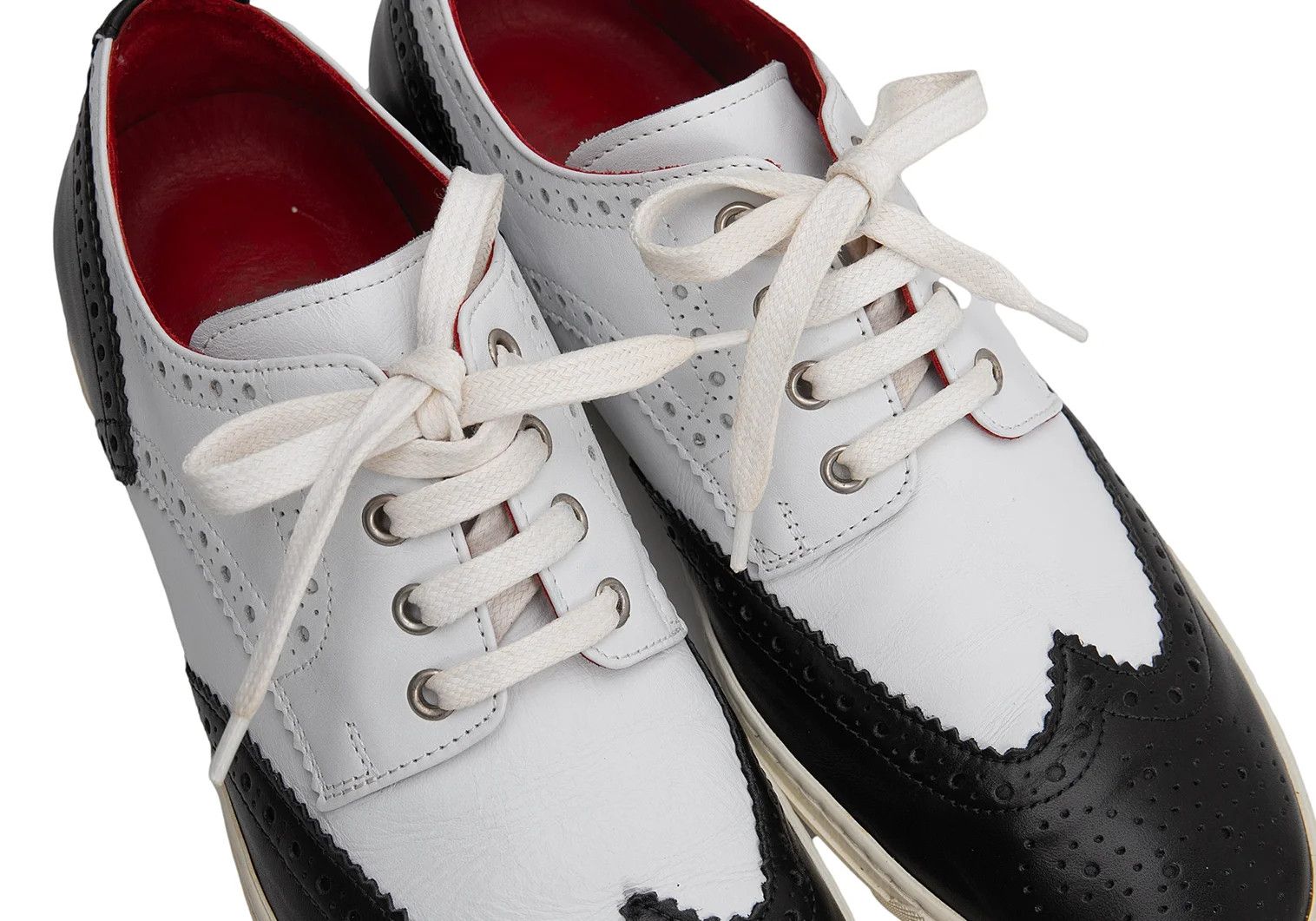 Junya Watanabe Wingtip Leather Shoes in Black and White, Size 26 Size US 8 / EU 41 - 8 Thumbnail