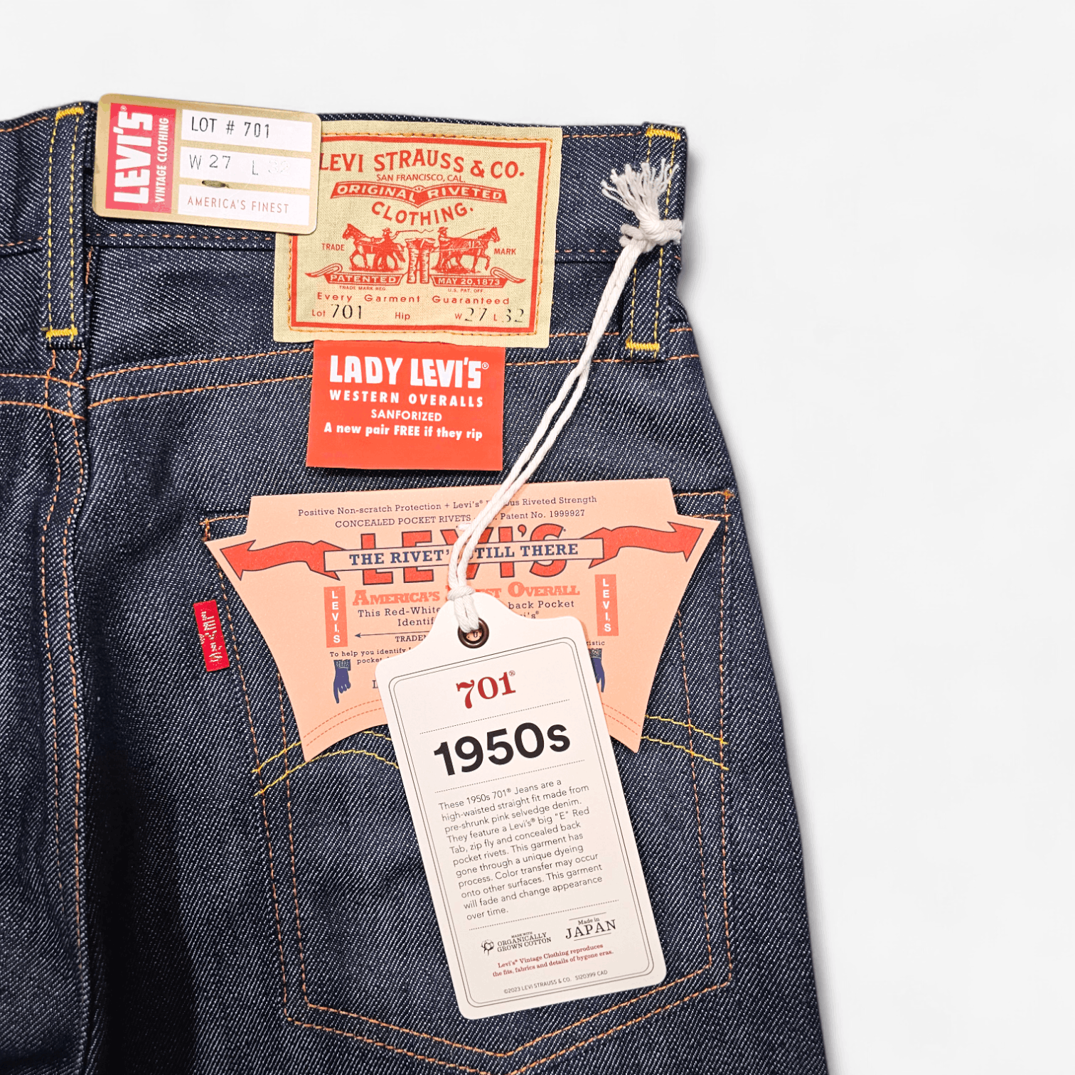 Levi's Vintage Clothing Levi's Vintage Clothing 1950's 701 Big E Selvedge Japan Made Size 27" / US 4 / IT 40 - 7 Thumbnail