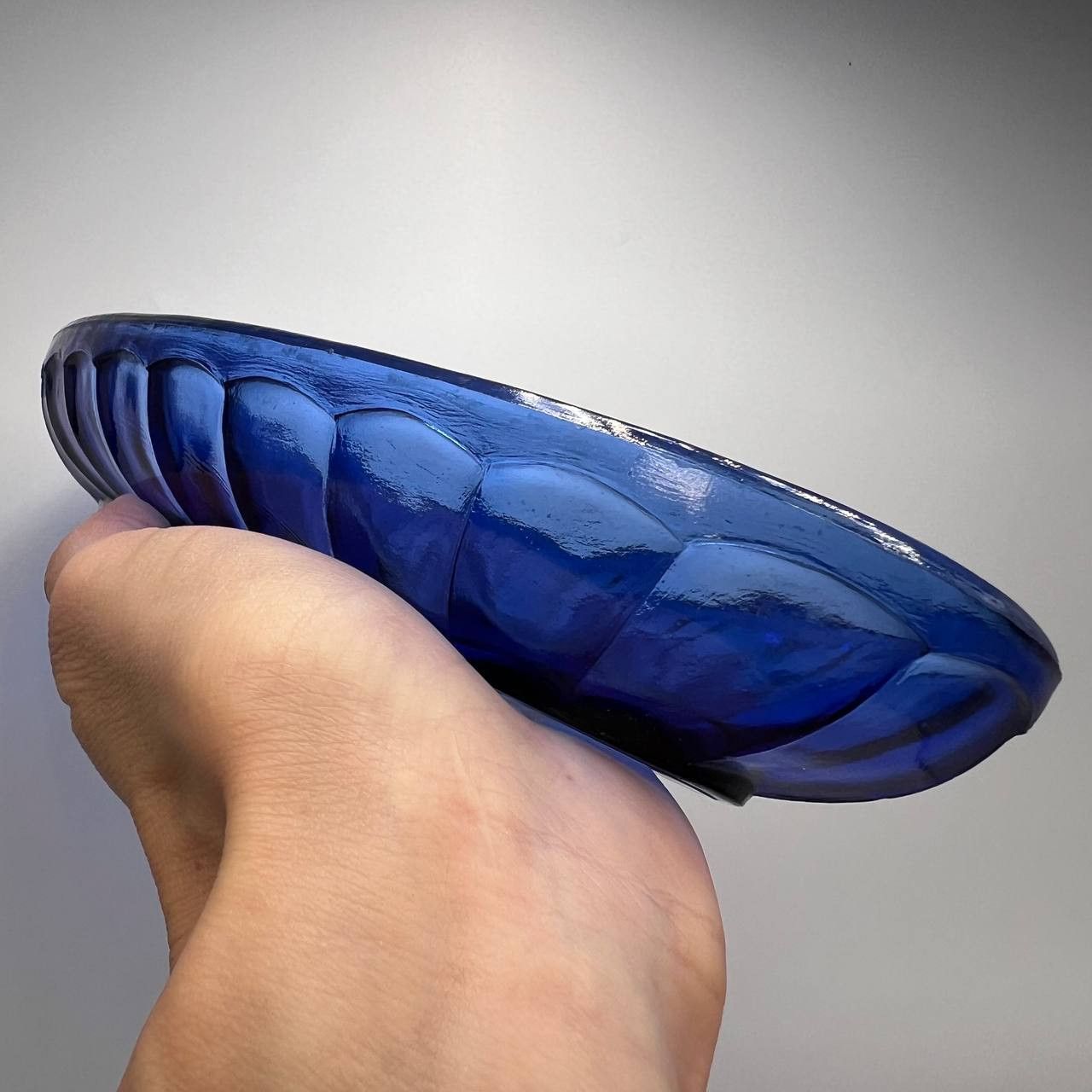 Vintage Vintage Cobalt Pressed Glass Dish Fish Carp Neman Factory Size ONE SIZE - 6 Thumbnail
