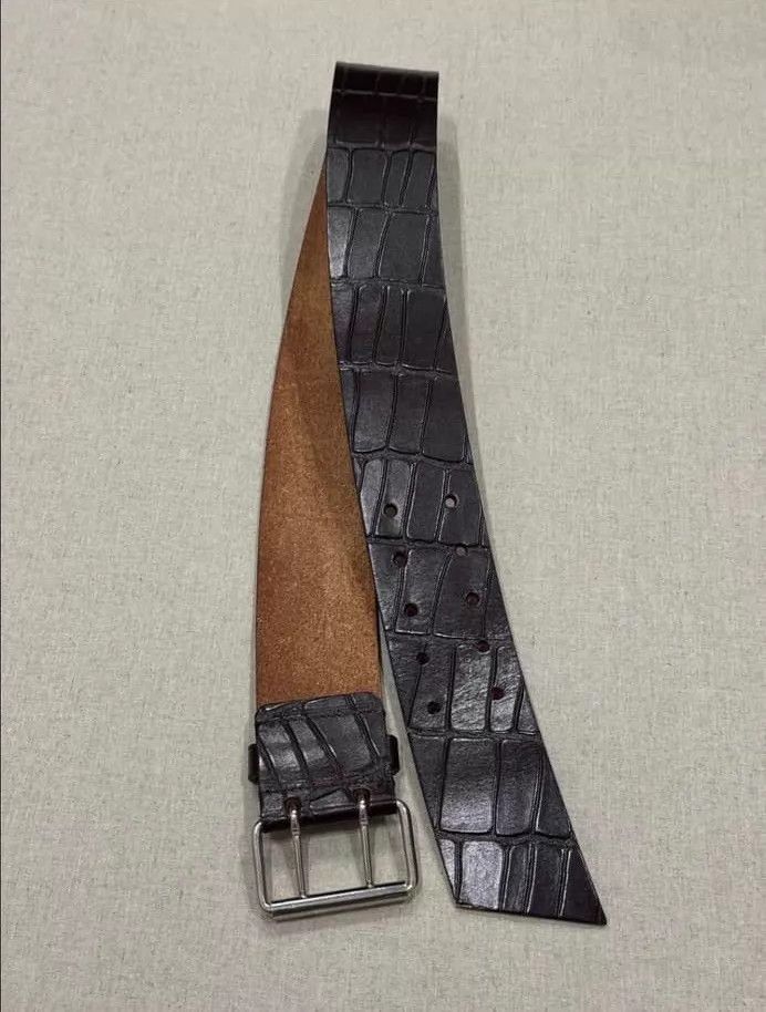 Comme des Garcons Black Crocodile Pattern Leather Belt Size ONE SIZE - 3 Thumbnail