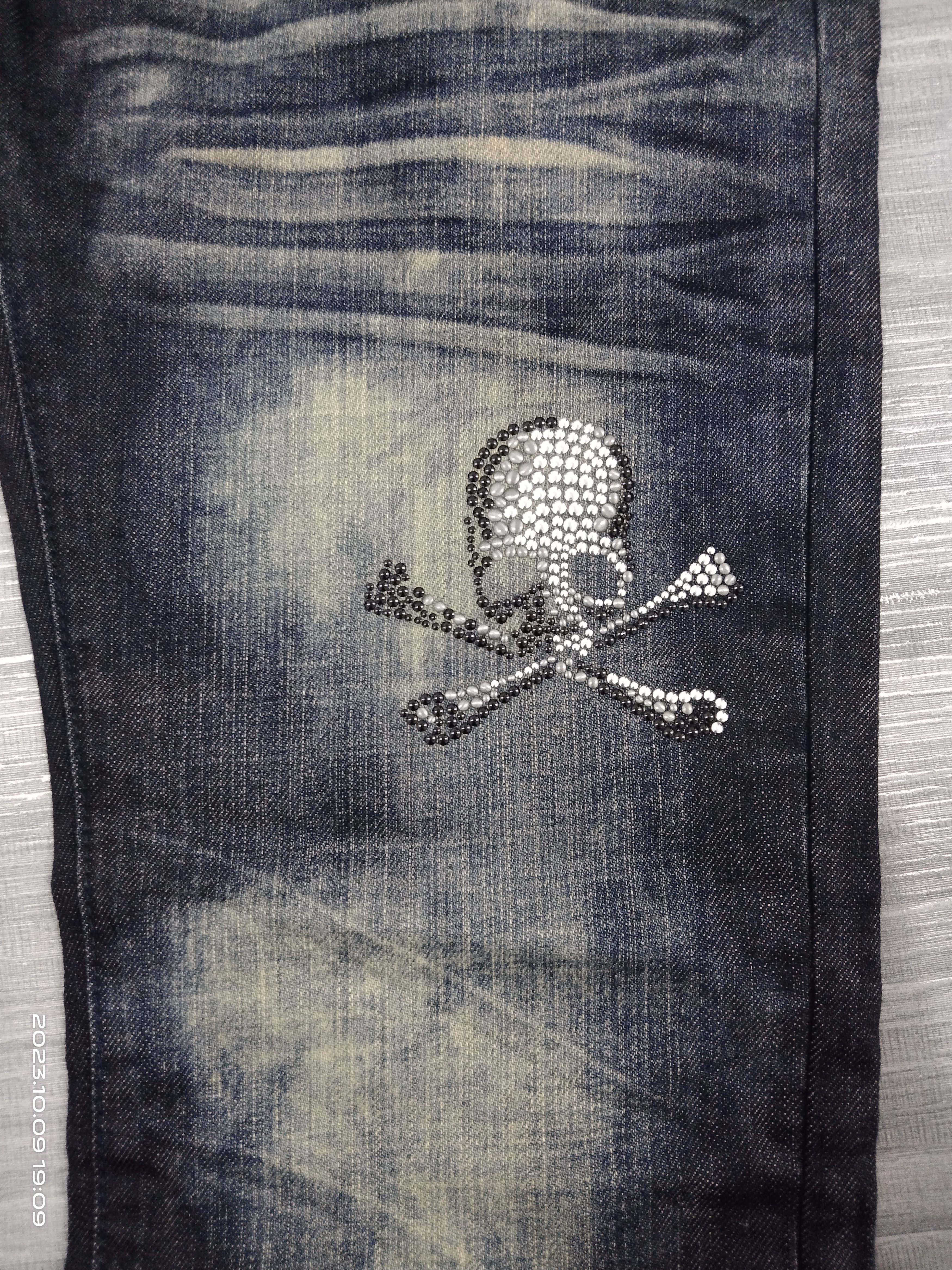 semanticdesign SICK SEMANTIC DESIGN X REON SWAROVSKI SKULL DENIM PANTS Size US 29 - 7 Thumbnail