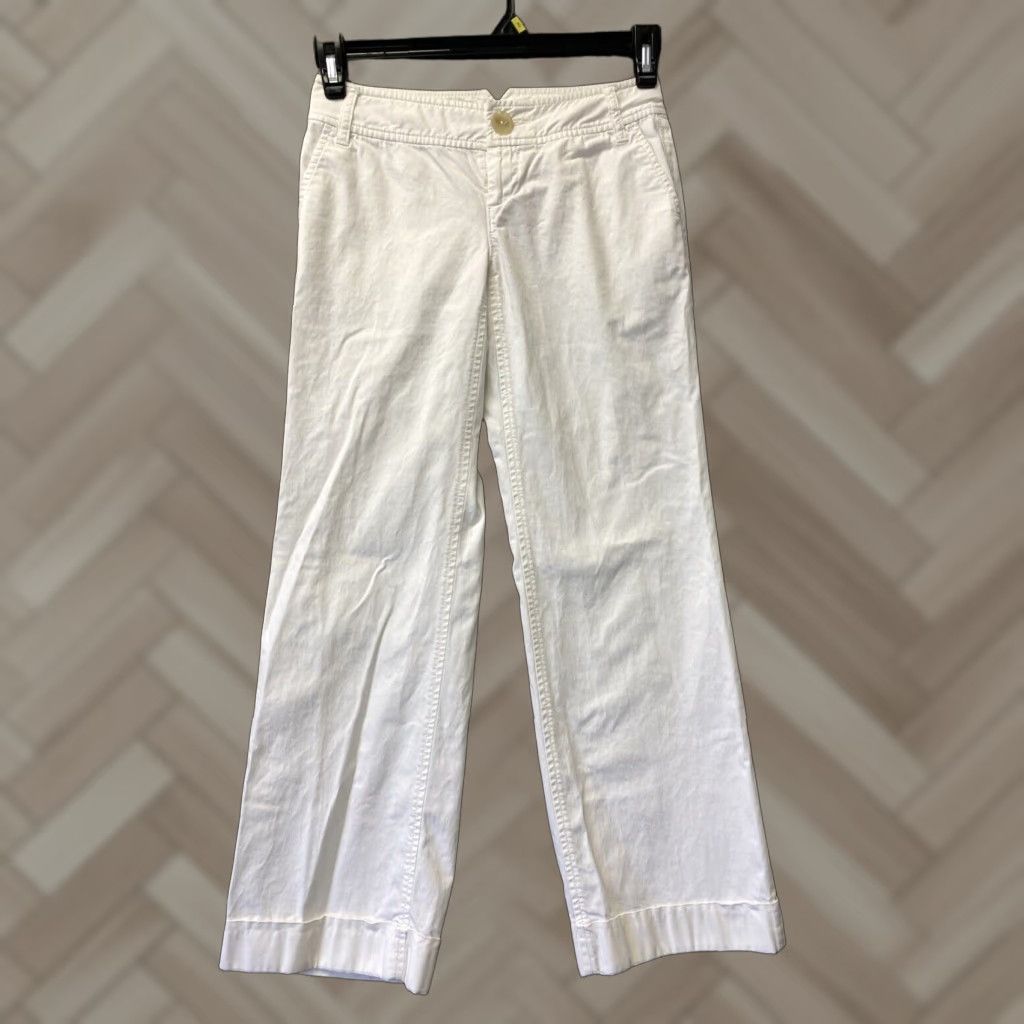 Banana Republic VINTAGE Banana Republic Women's Pants Chino Dress Solid White, Size 0P, 27 Inseam Size 25" / US 0 / IT 36 - 1 Thumbnail