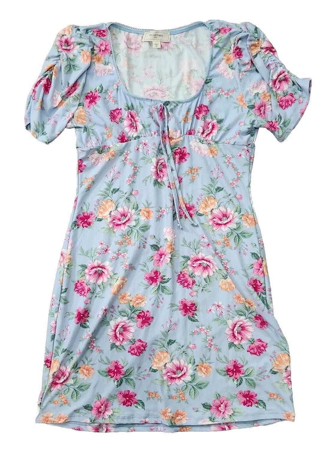 Designer No Comment Dress Extra Large Blue Floral 90s Sweetheart Size XL / US 12-14 / IT 48-50 - 1 Thumbnail