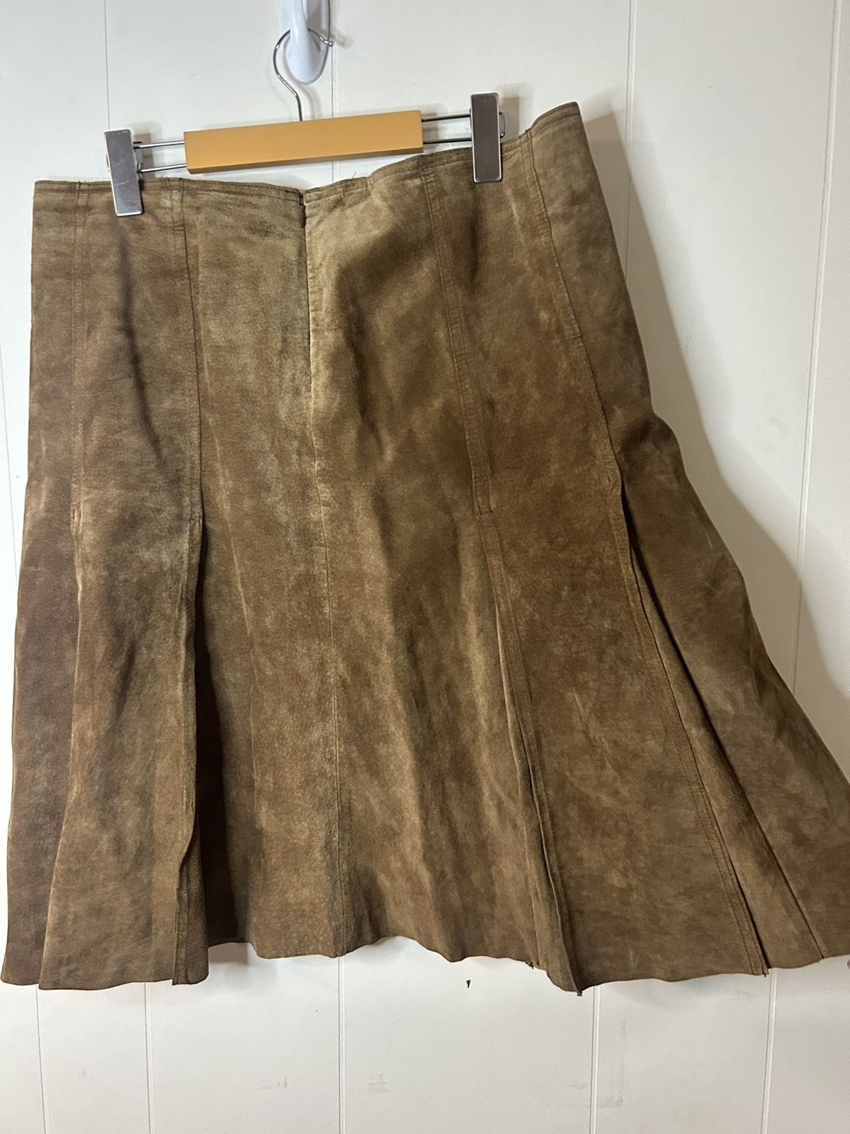 I.N.C INC Knee Length 100% Leather Suede Skirt 14P Size 35" - 3 Thumbnail
