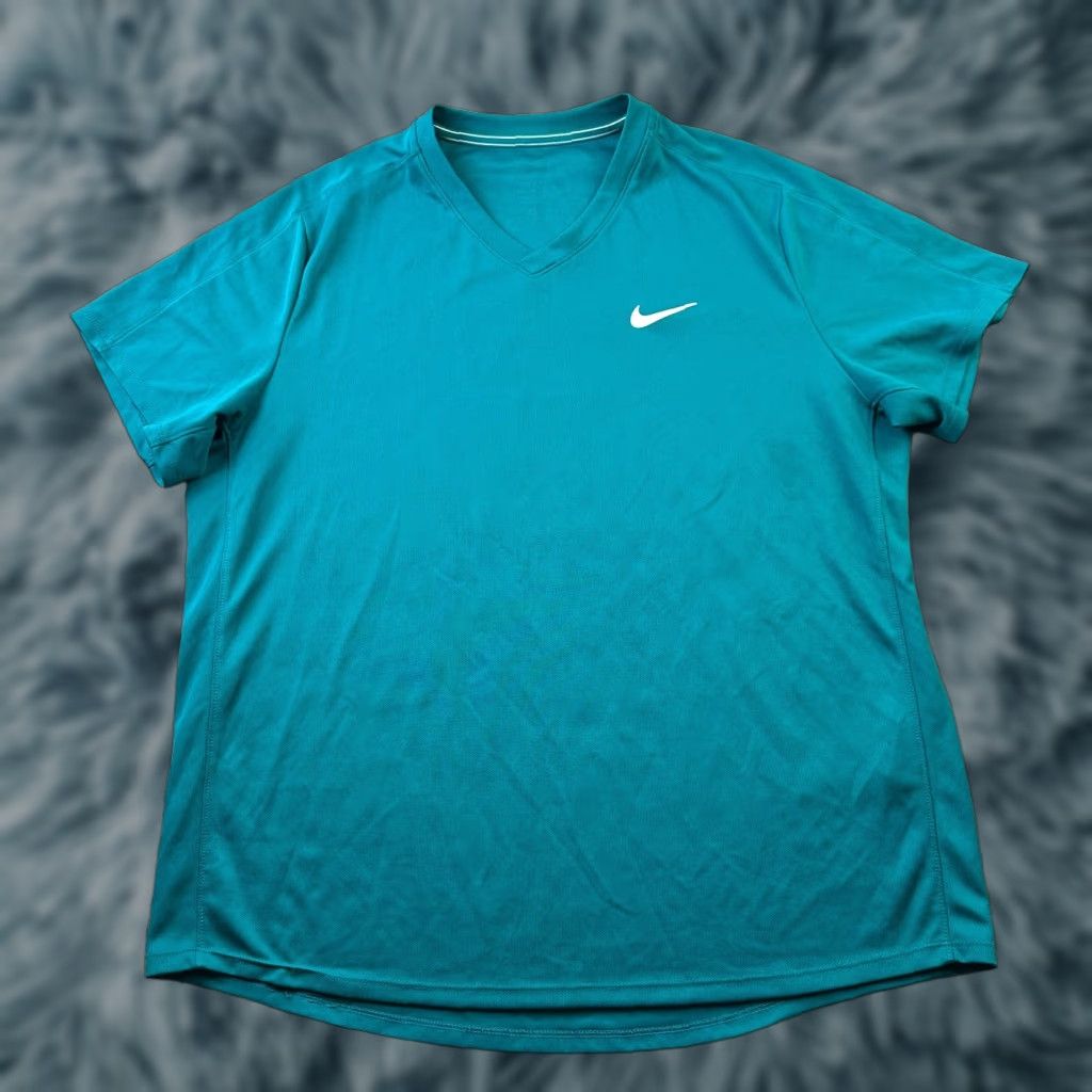 Nike Nike Shirt Mens XL Blue Polo V-Neck Short Sleeve Football Tennis Court Victory Logo Dri-FIT Size US XL / EU 56 / 4 - 1 Thumbnail