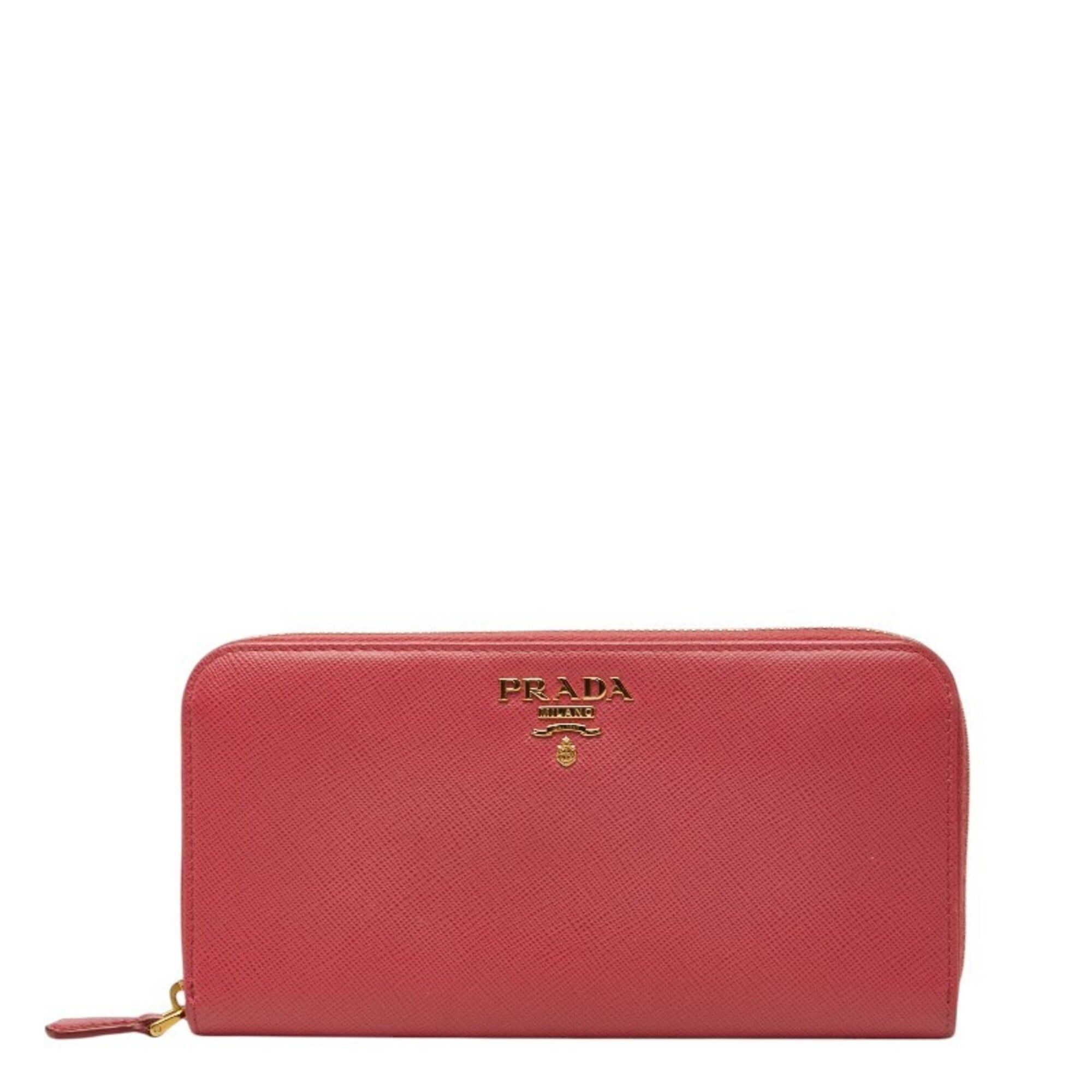 Prada Prada Round Zip Long Wallet 1ML506 Peonia Pink Saffiano Leather Women's PRADA Size ONE SIZE - 1 Thumbnail