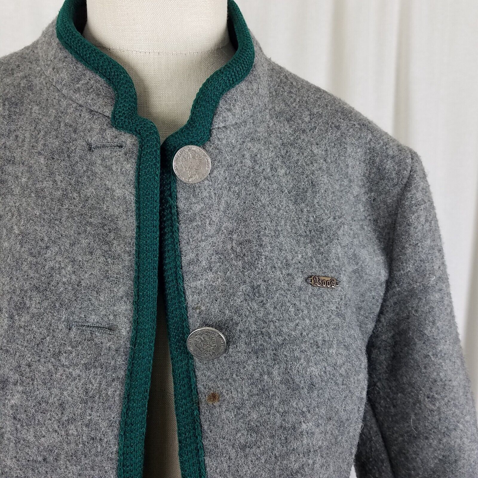 Vintage Vtg Boos Austria Nordic Felted Boiled Wool Sweater Jacket 42 Size M / US 6-8 / IT 42-44 - 7 Thumbnail