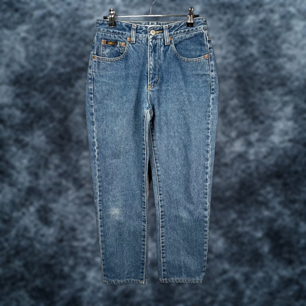 DKNY VINTAGE DKNY Womens Jeans Denim Blue 5-Pocket Tapered Mid Rise 26in Waist 25in Inseam Size 2 Light Distressed Size 26" / US 2 / IT 38 - 1 Thumbnail