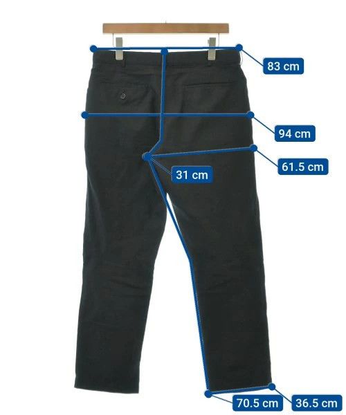 Comme des Garcons Black Casual Pant Button Zipper Long Length Polyester Cotton Black Size US 33 - 3 Thumbnail