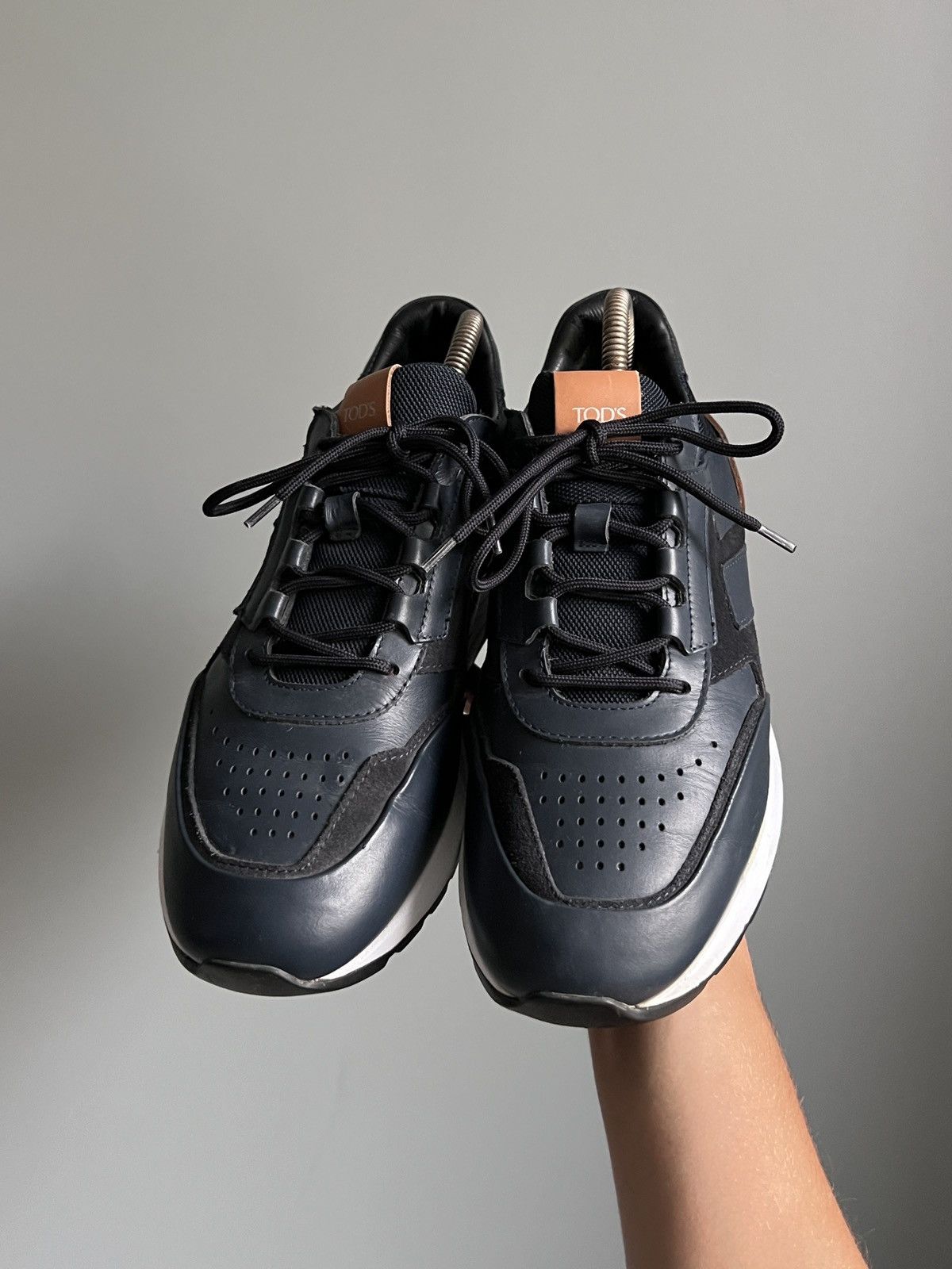 Designer × Tod's Tod’s Navy Blue Leathers Sneakers Size US 10 / EU 43 - 4 Thumbnail