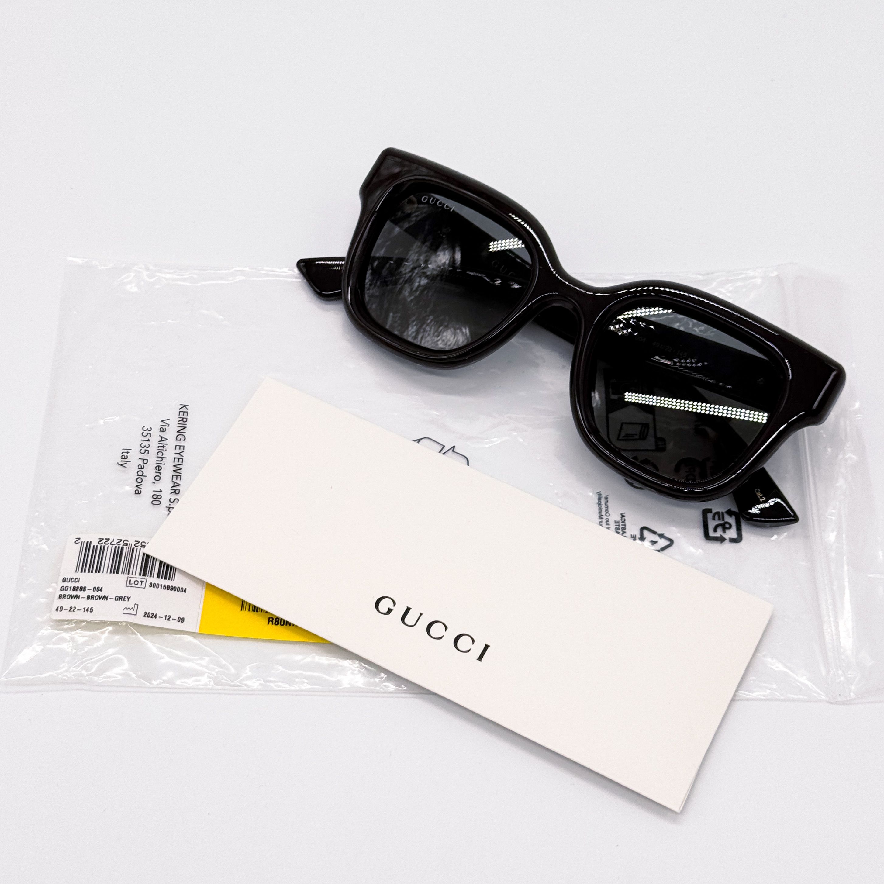 Gucci NEW GUCCI GG1828S 004 SHINY SOLID BROWN WOMEN SUNGLASSES Size ONE SIZE - 10 Thumbnail