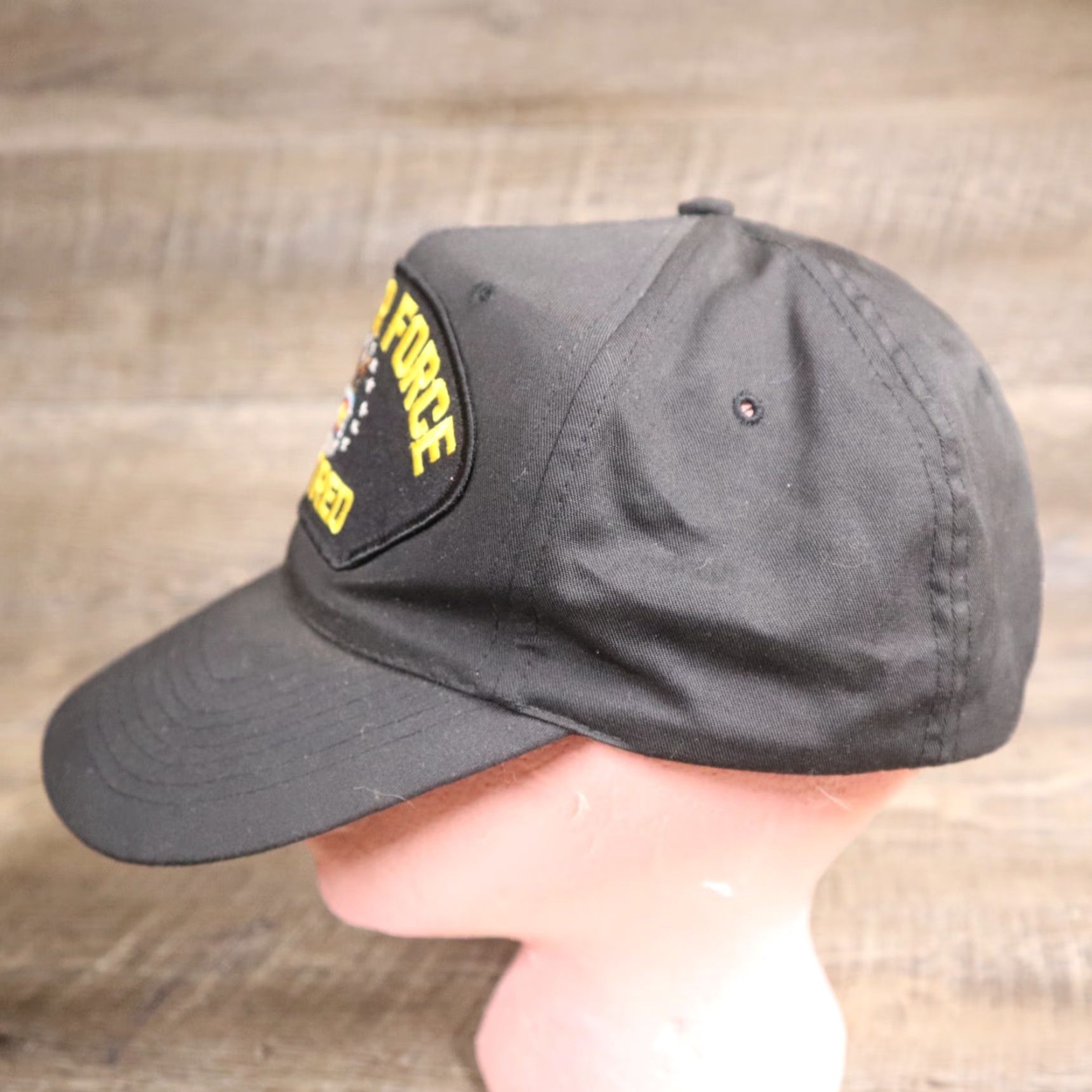 Vintage VINTAGE US Air Force Retired Hat Cap Stapback Adjustable Nissin Mens Black Yellow Size ONE SIZE - 5 Thumbnail