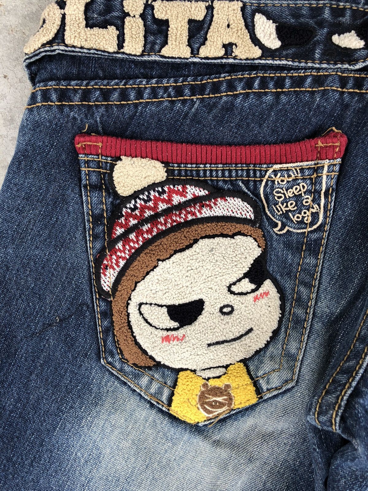 Japanese Brand Rare Yoshitomo Nara Lolita Dog Distressed Jeans Size US 32 / EU 48 - 15 Thumbnail
