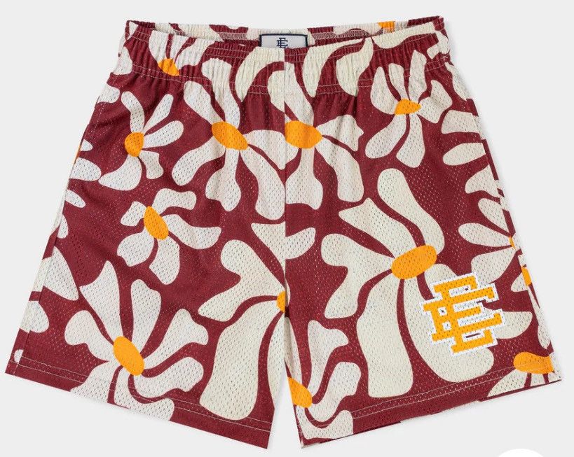 Eric Emanuel Eric Emmanuel Red Floral Short Large New Size US 33 - 6 Thumbnail