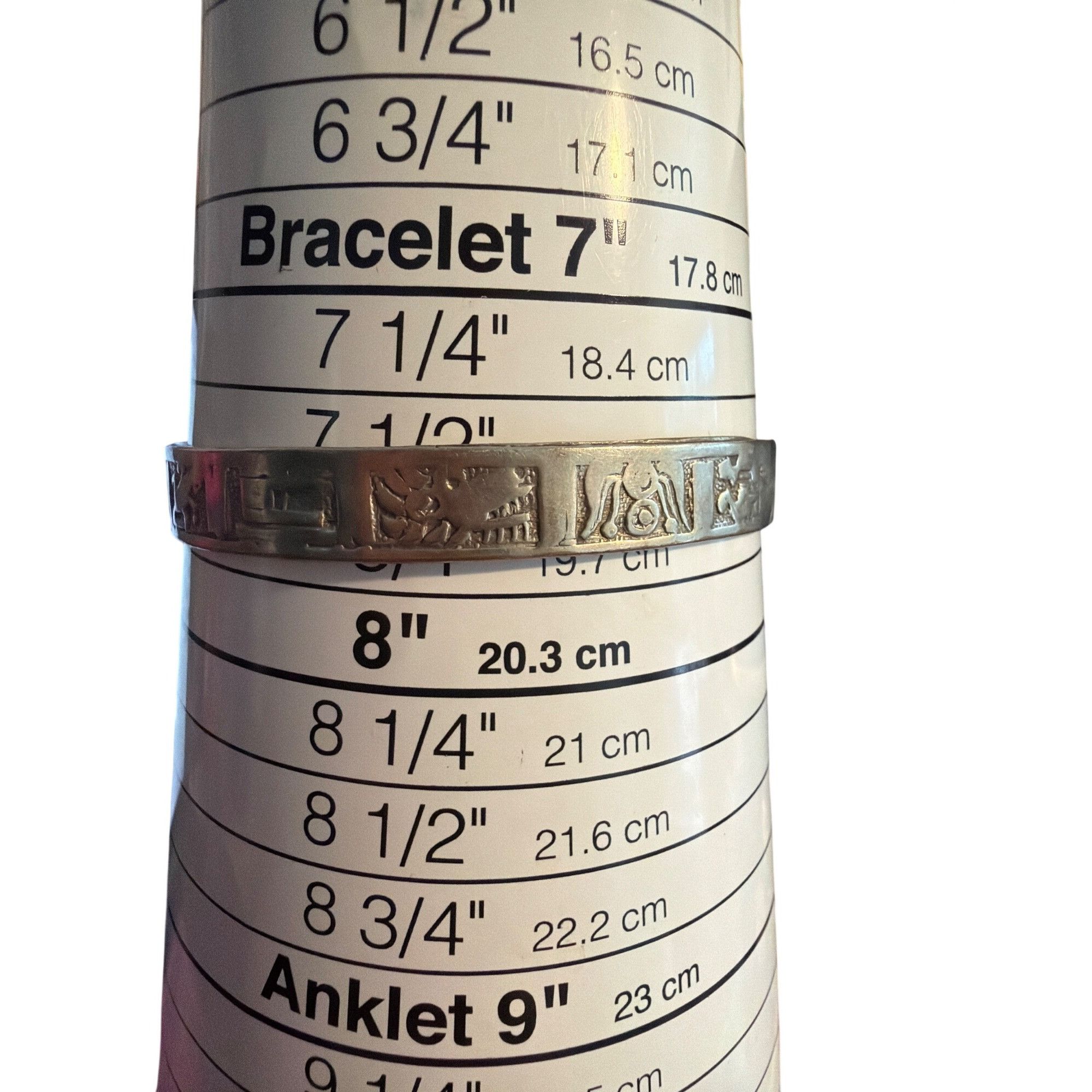 Other Vintage Taxco Mexico Silver Bangle Bracelet Aztec Inspired M Size ONE SIZE - 6 Thumbnail