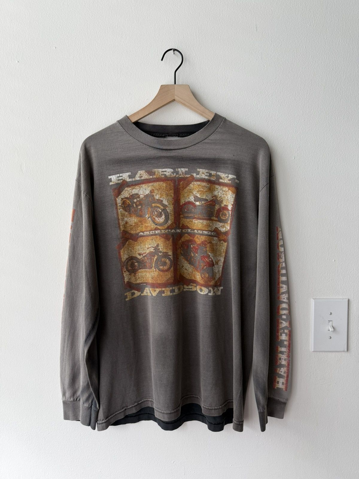 Vintage 90s Harley-Davidson long sleeve graphic tee Size US L / EU 52-54 / 3 - 1 Thumbnail