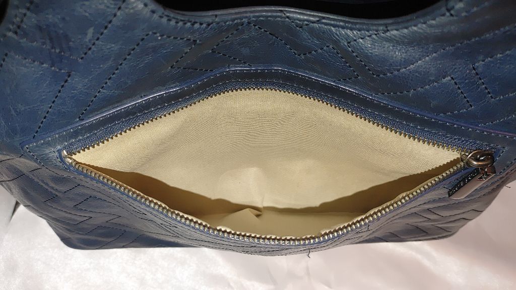 Tory Burch Tory Burch T Monogram Quilted Leather Bag in Blue Slate Size ONE SIZE - 15 Thumbnail