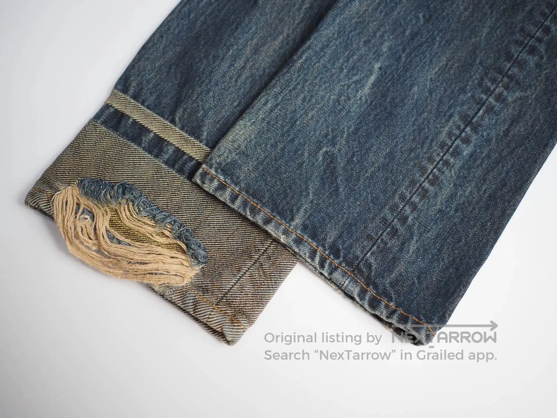 MMW blue denim jeans with gold detail. Size US 26 / EU 42 - 7 Thumbnail