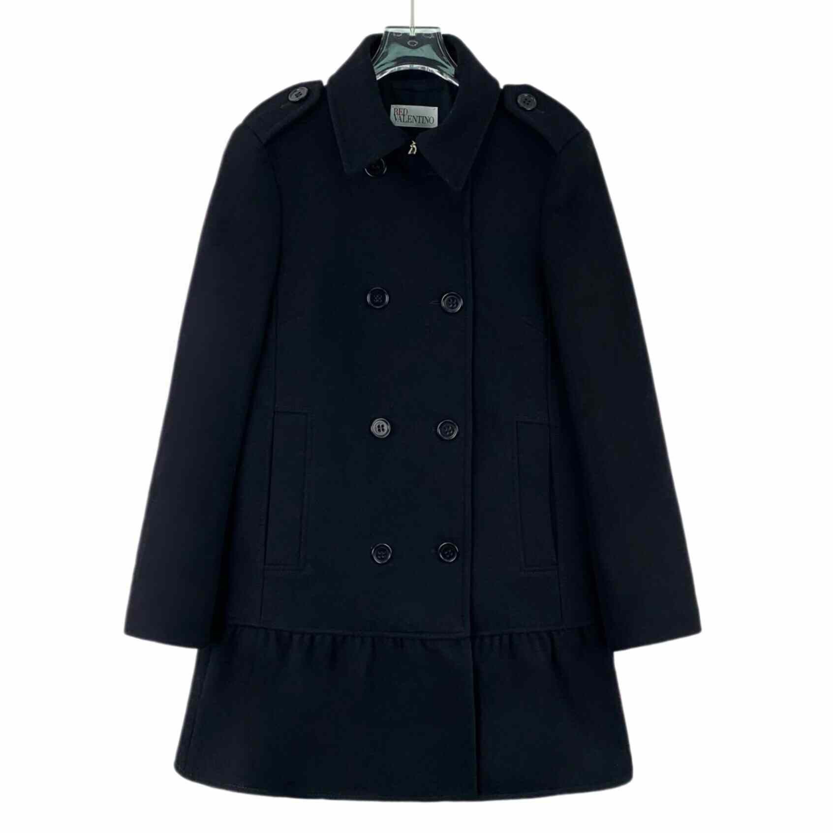 Valentino Valentino Wool Black Coat XS Women Size XS / US 0-2 / IT 36-38 - 1 Thumbnail