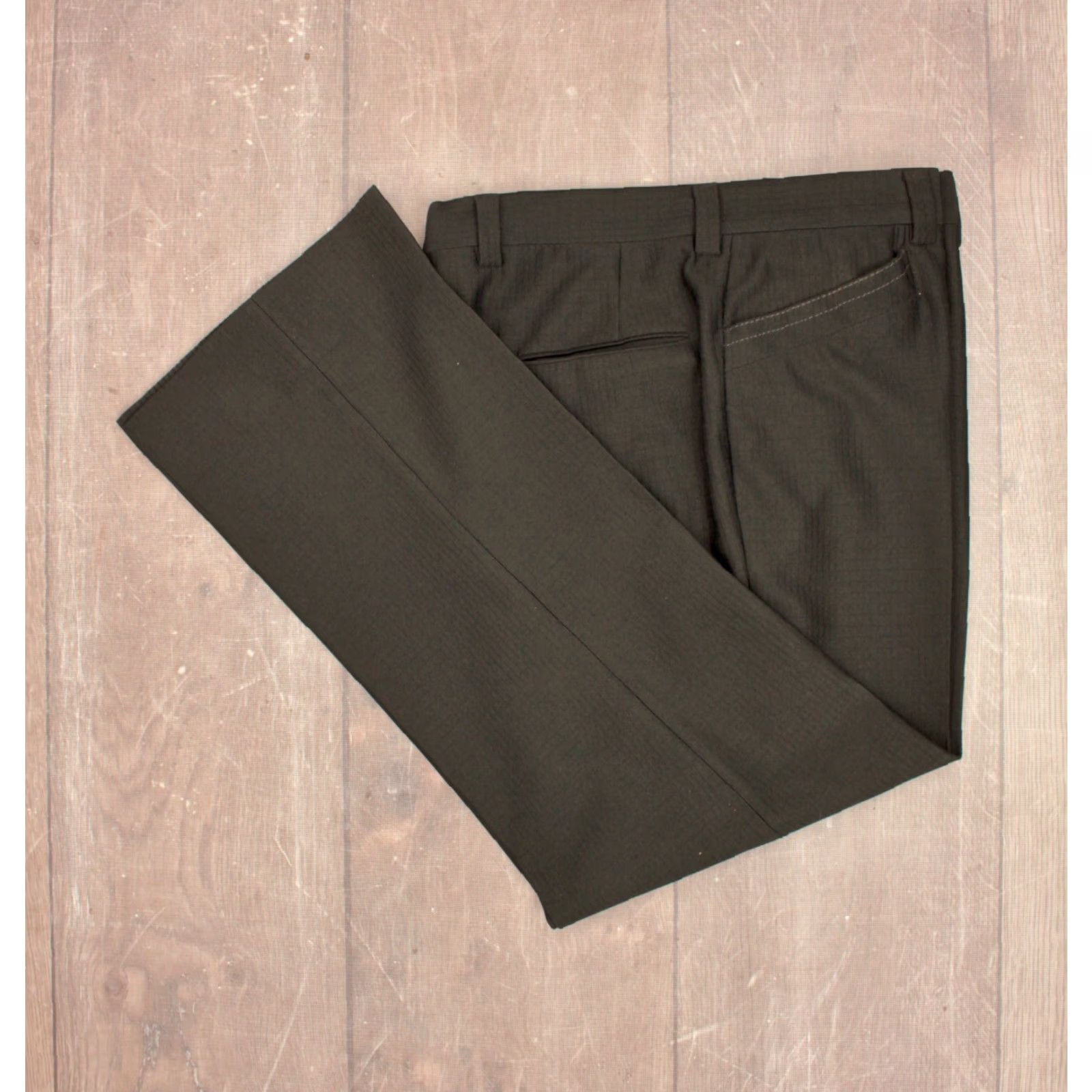 Vintage VINTAGE Men's VTG 70s NOS Black 2 PC Leisure Suit Sz M/L 1970s Disco Mens Size 40R - 6 Thumbnail