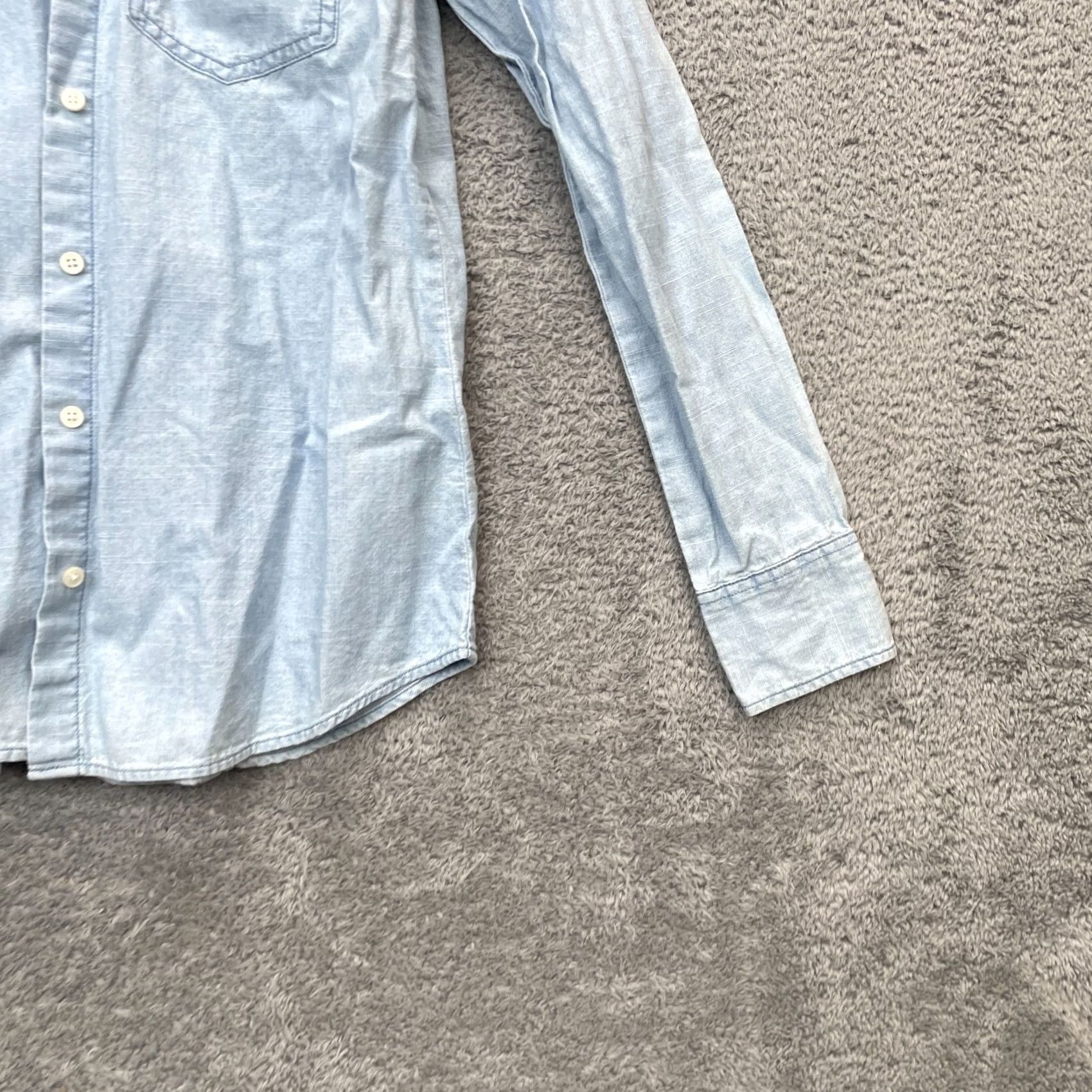 J.Crew J.CREW Shirt Womens XXS Blue Chambray Cotton Classic Fit Button Up Casual Size XXS / US 00 / IT 34 - 5 Thumbnail