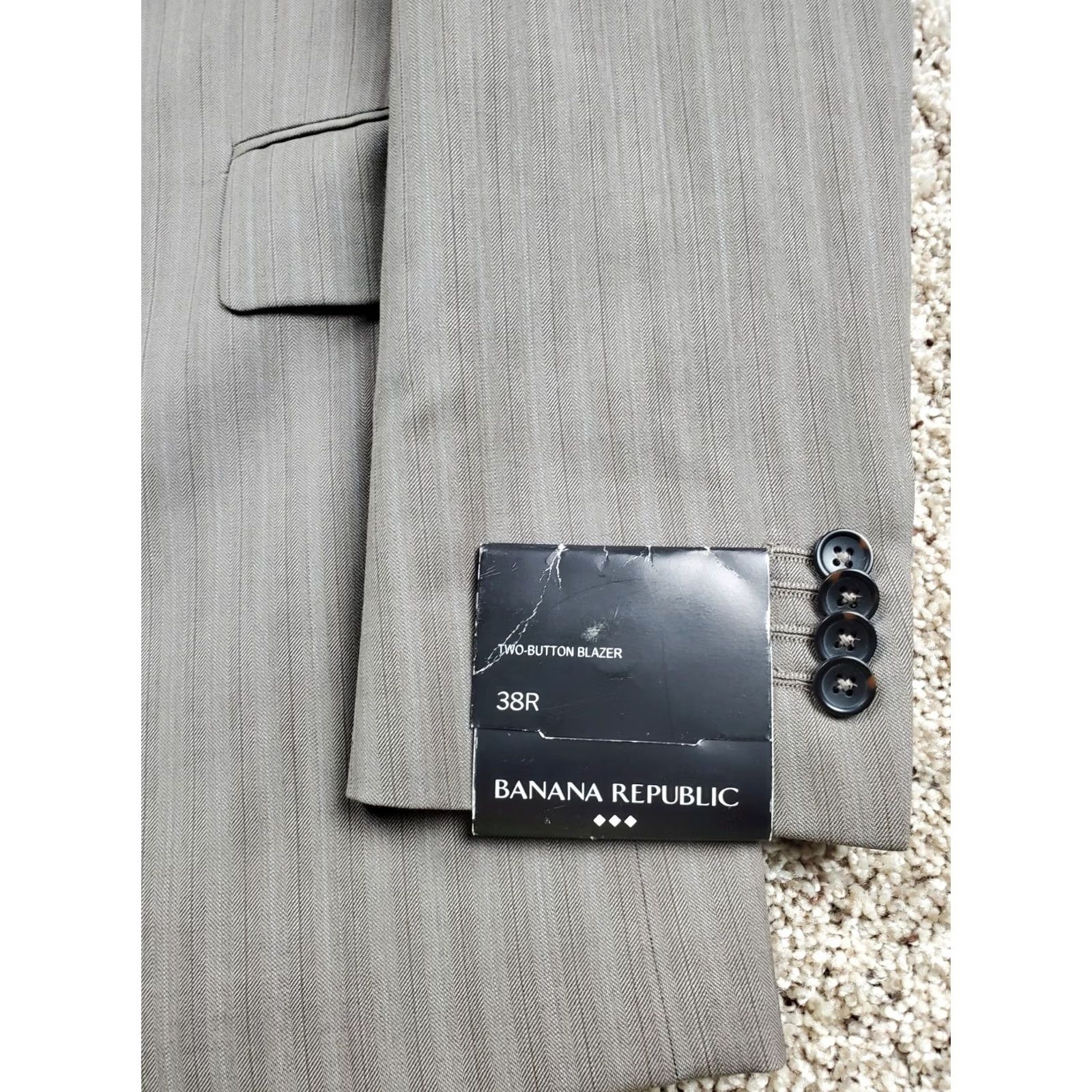 Banana Republic VINTAGE Banana Republic Blazer Jacket Mens Gray 2 Button NWT Size 38R Size 38R - 3 Thumbnail